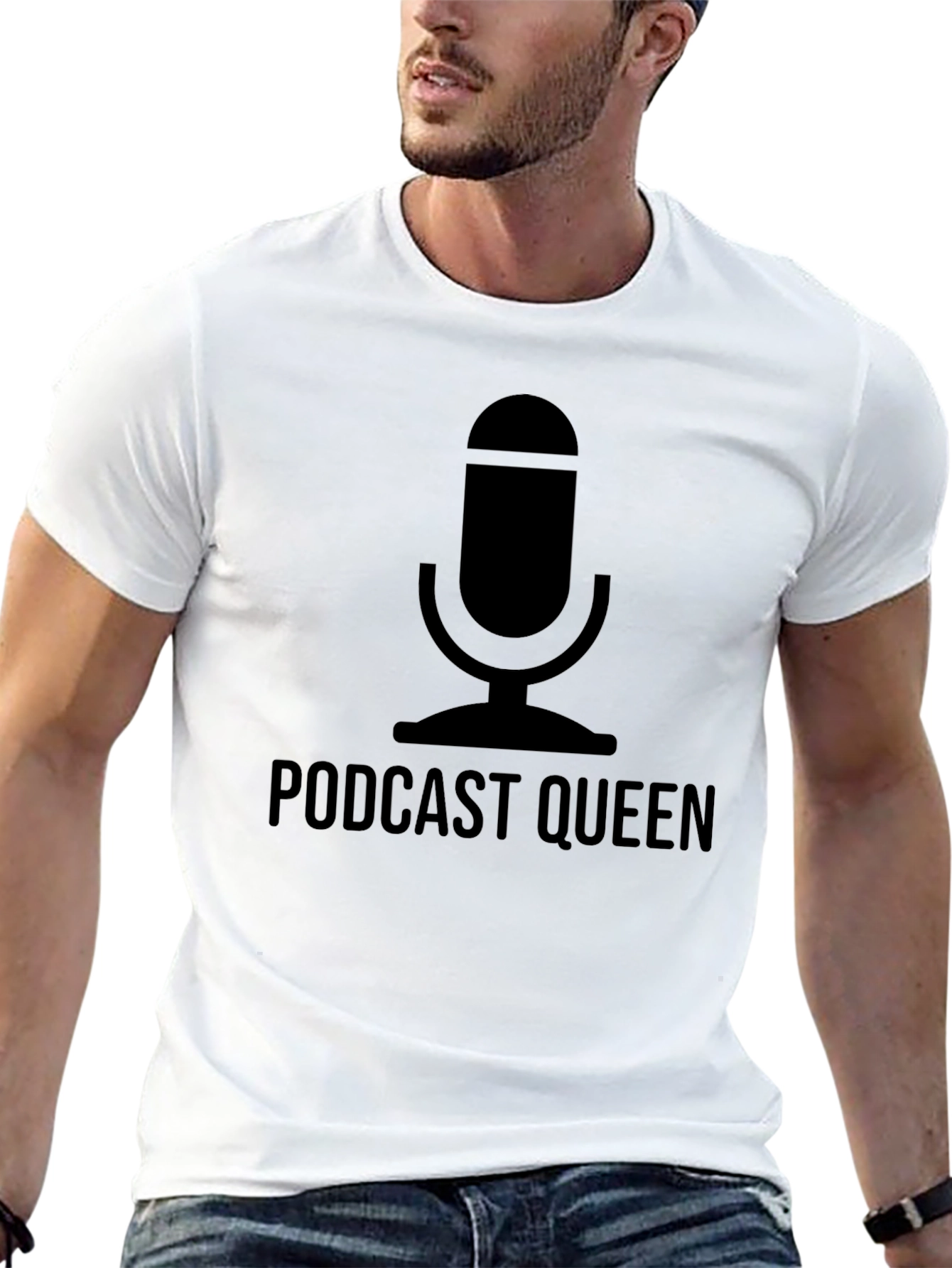 Podcast Queen T-Shirt - Microphone Graphic Tee