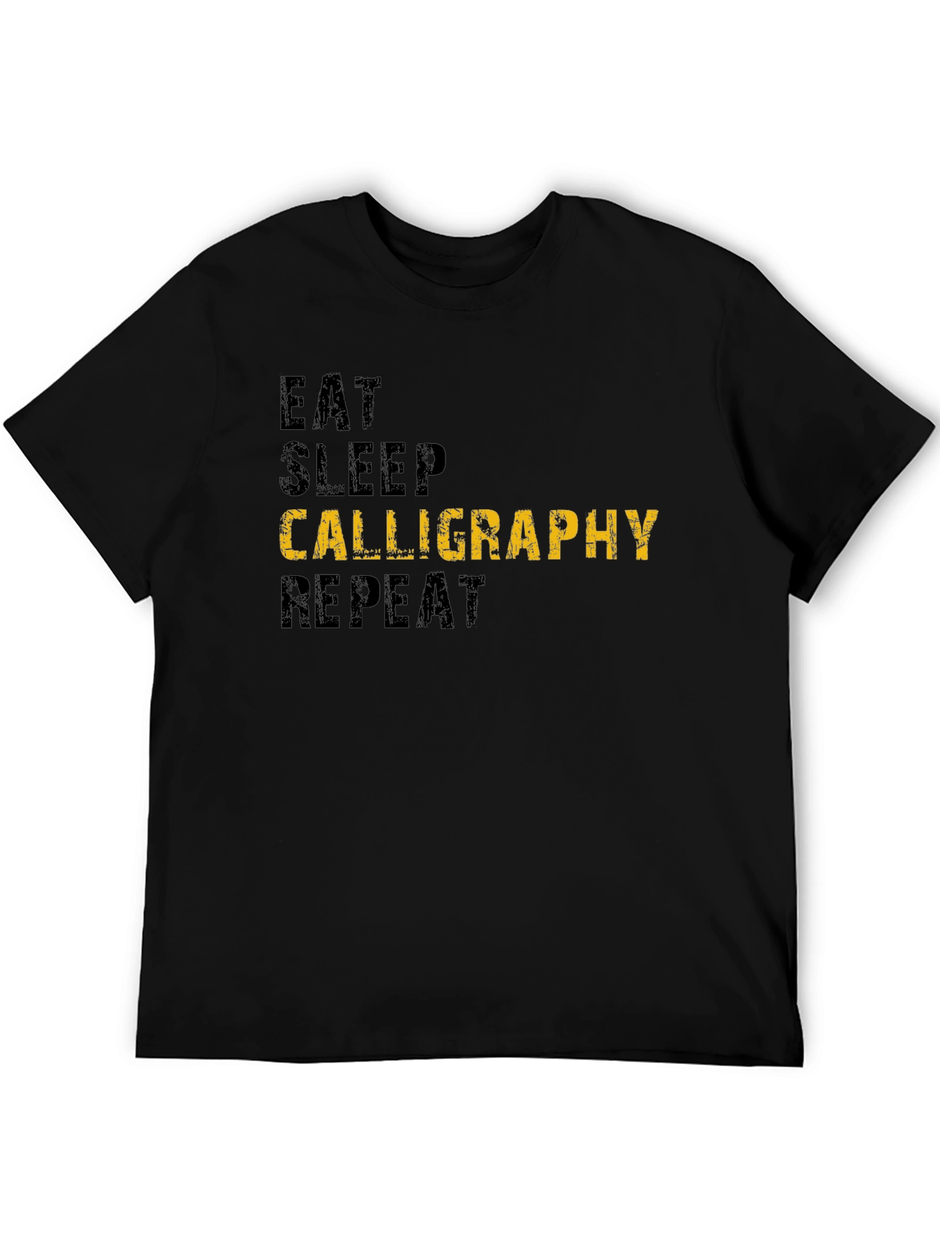 Eat Sleep Calligraphy Repeat Black T-Shirt