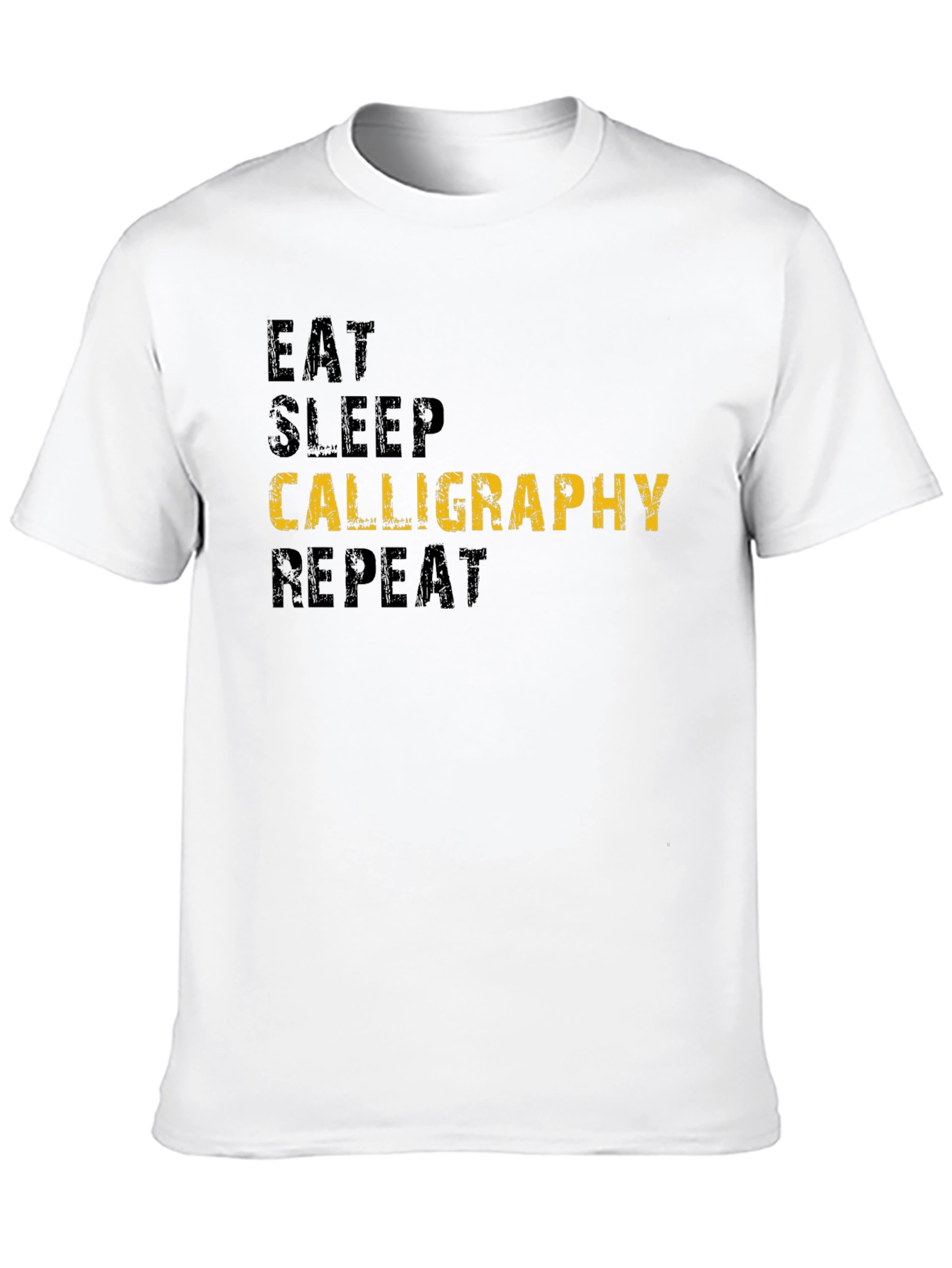 Eat Sleep Calligraphy Repeat Black T-Shirt