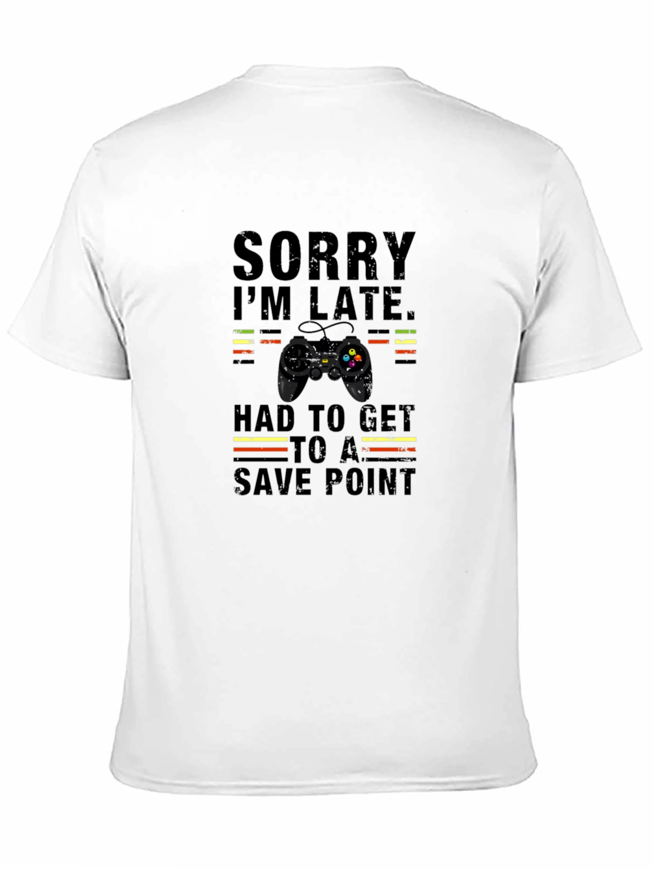 Gamer Sorry Im Late Save Point Black T-Shirt