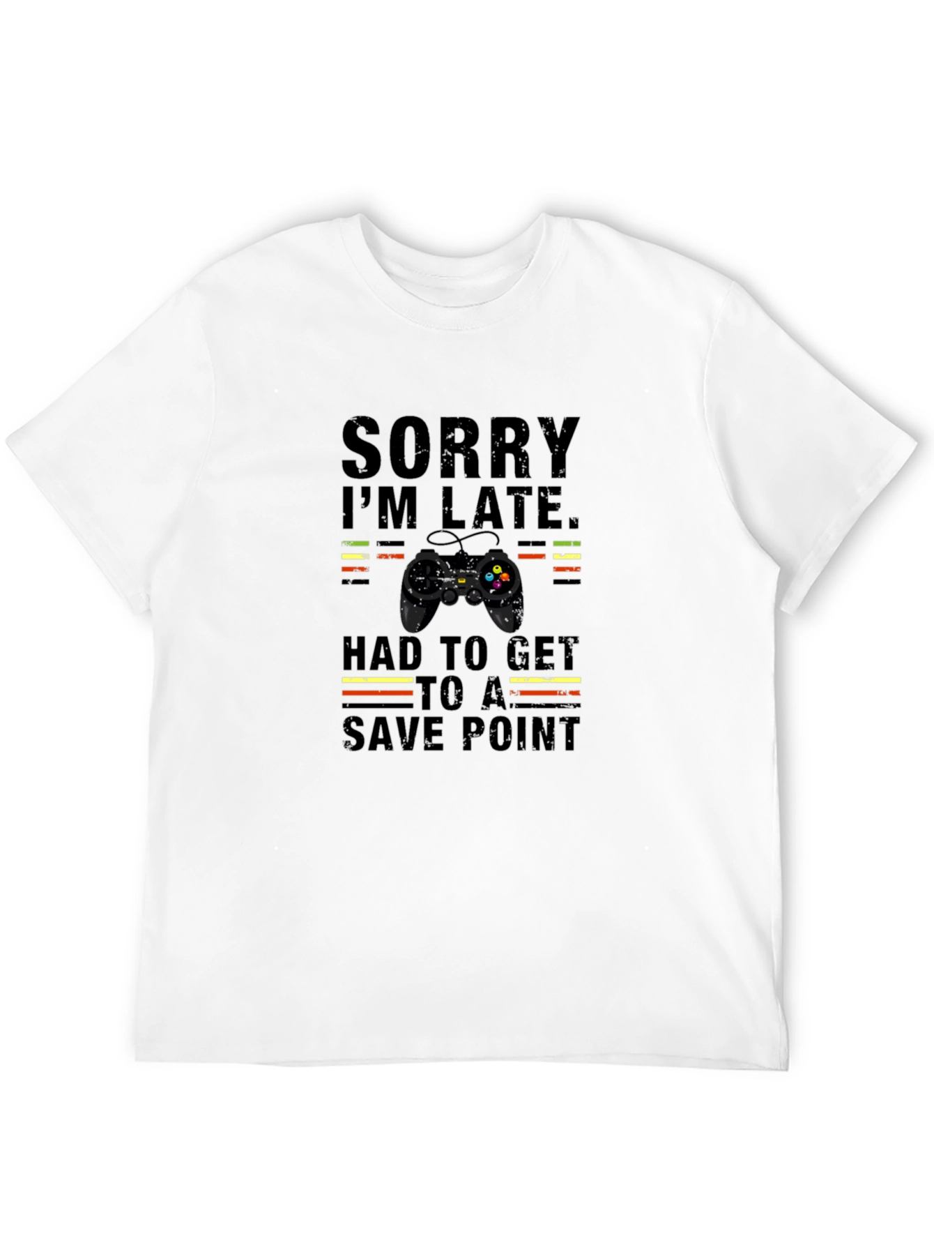 Gamer Sorry Im Late Save Point Black T-Shirt