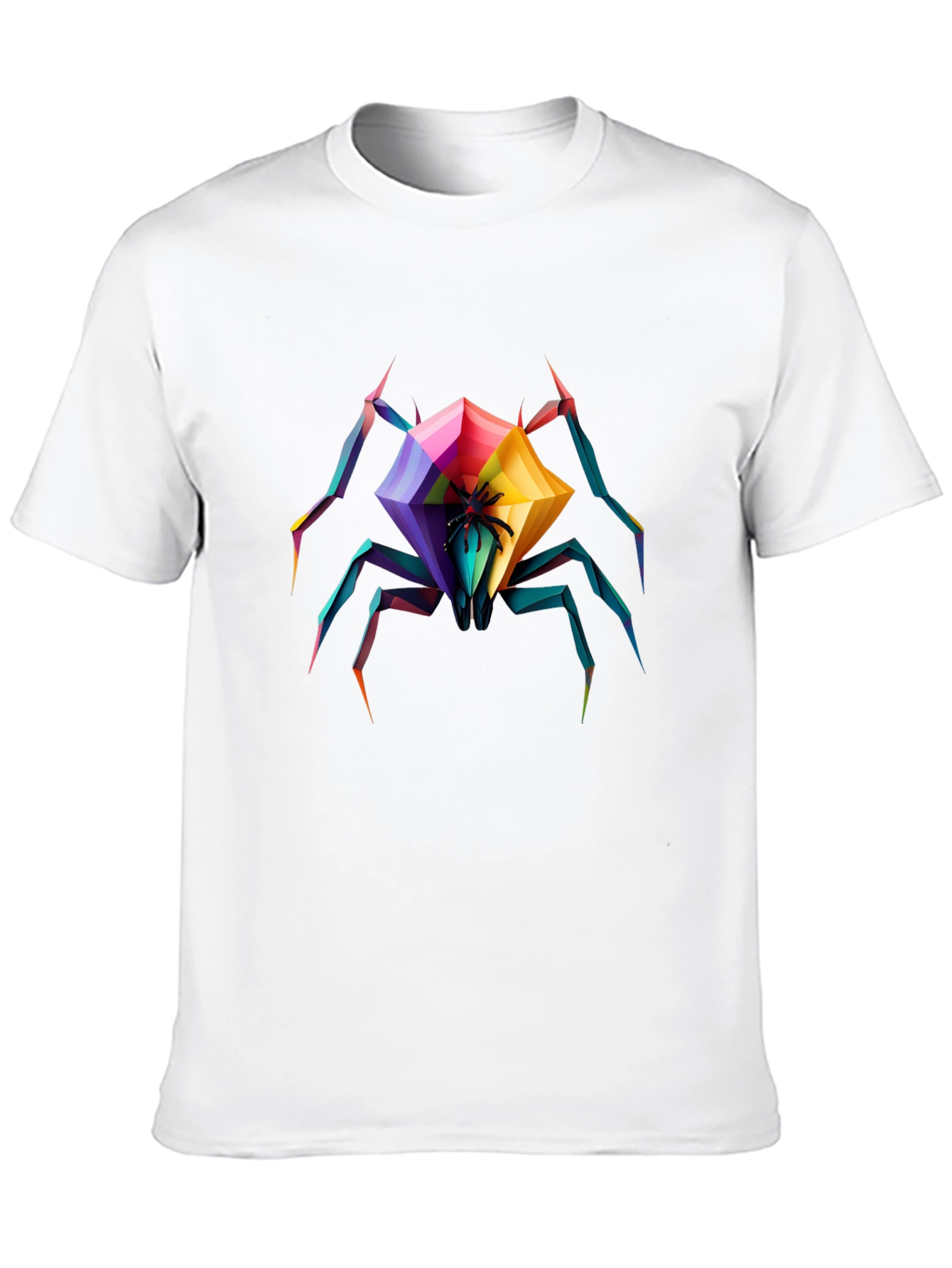 Geometric Spider Graphic T-Shirt - Black