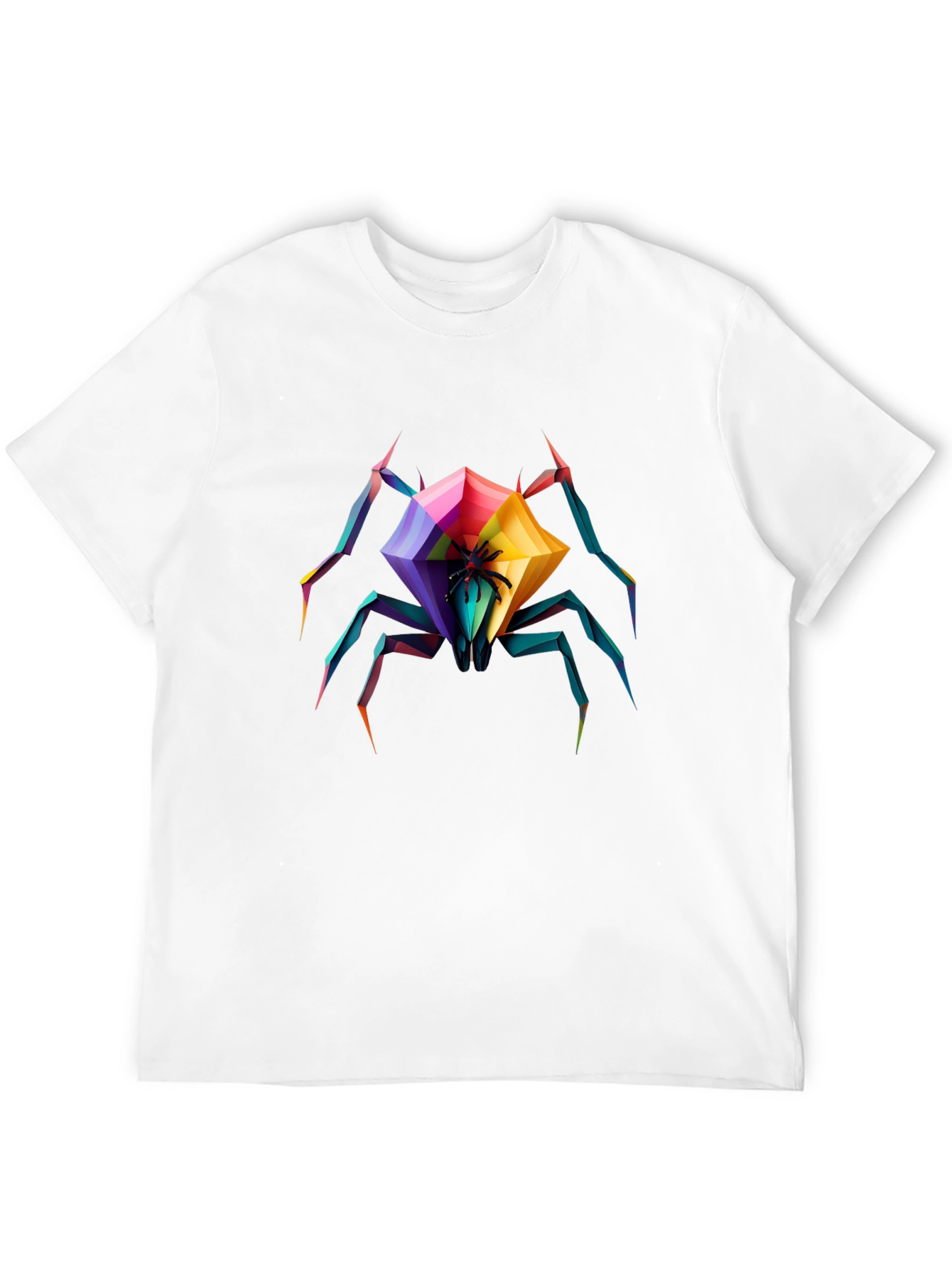 Geometric Spider Graphic T-Shirt - Black