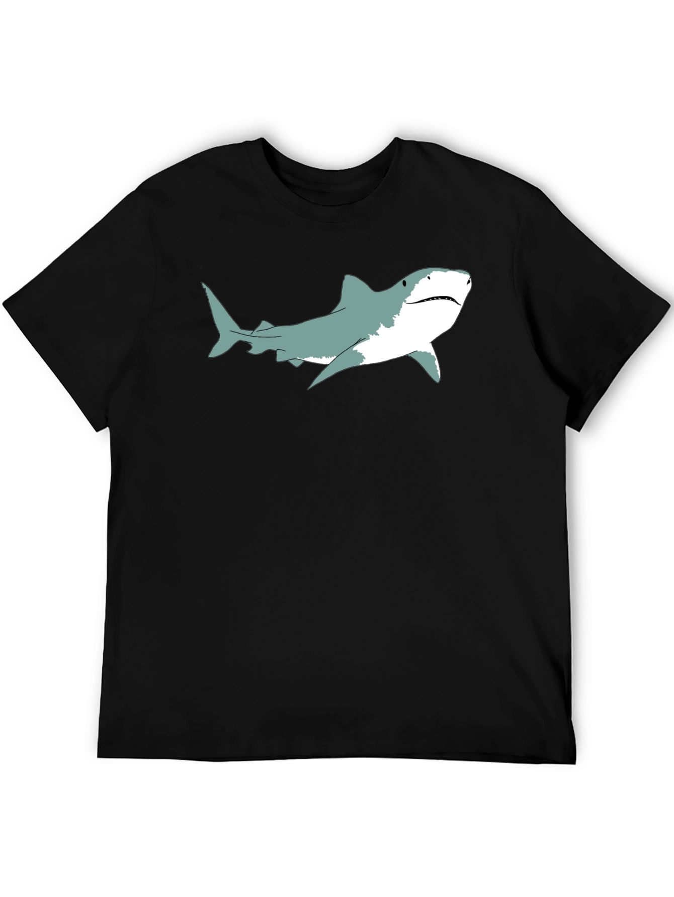 Shark Graphic Print Black T-Shirt
