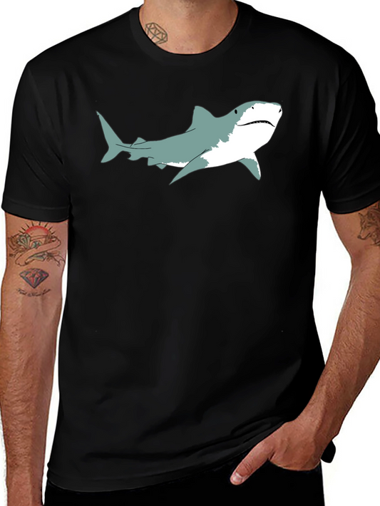 Shark Graphic Print Black T-Shirt