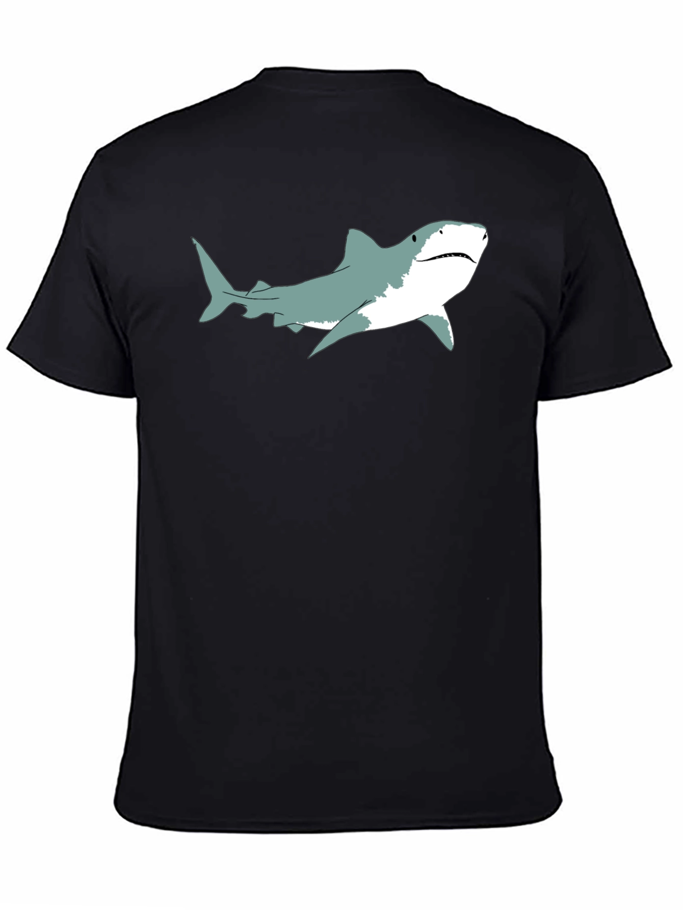 Shark Graphic Print Black T-Shirt