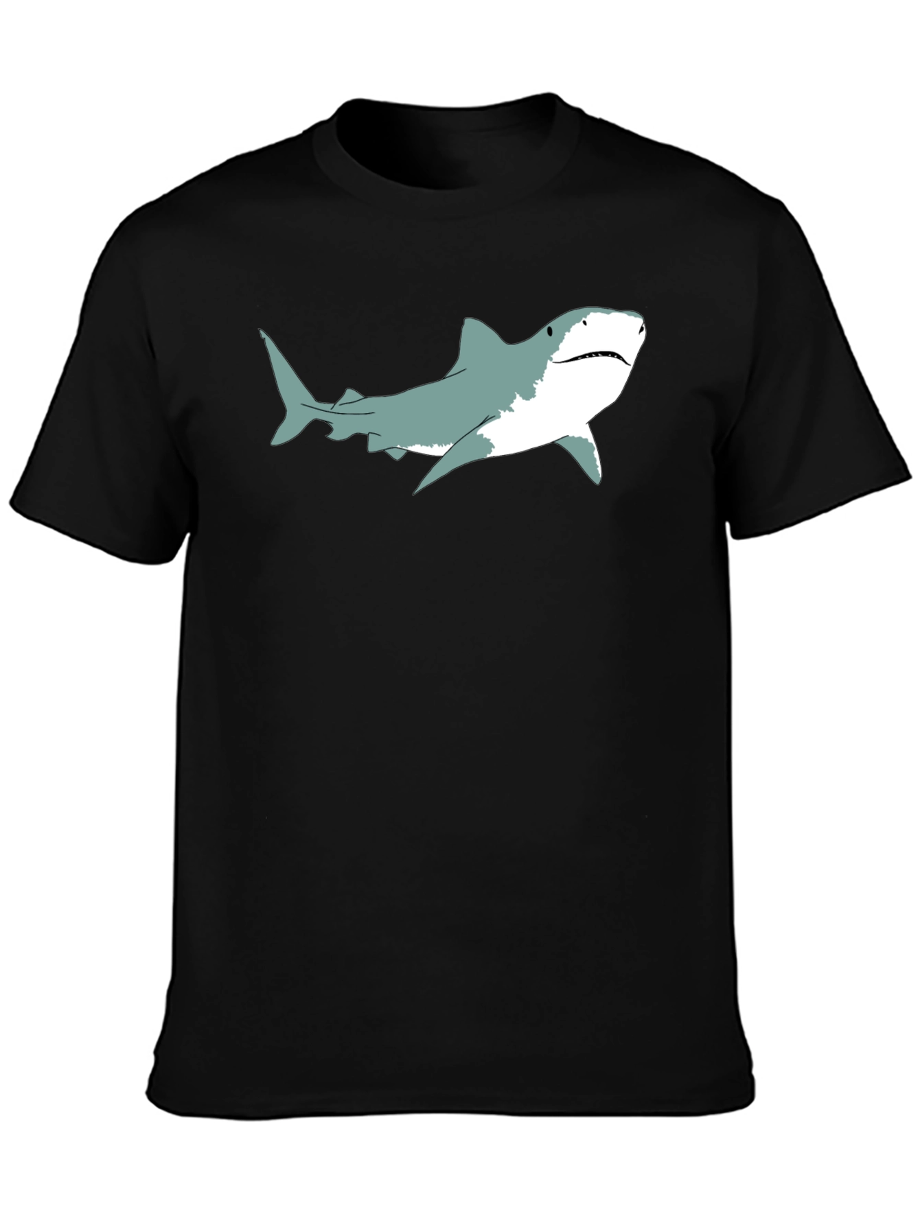 Shark Graphic Print Black T-Shirt