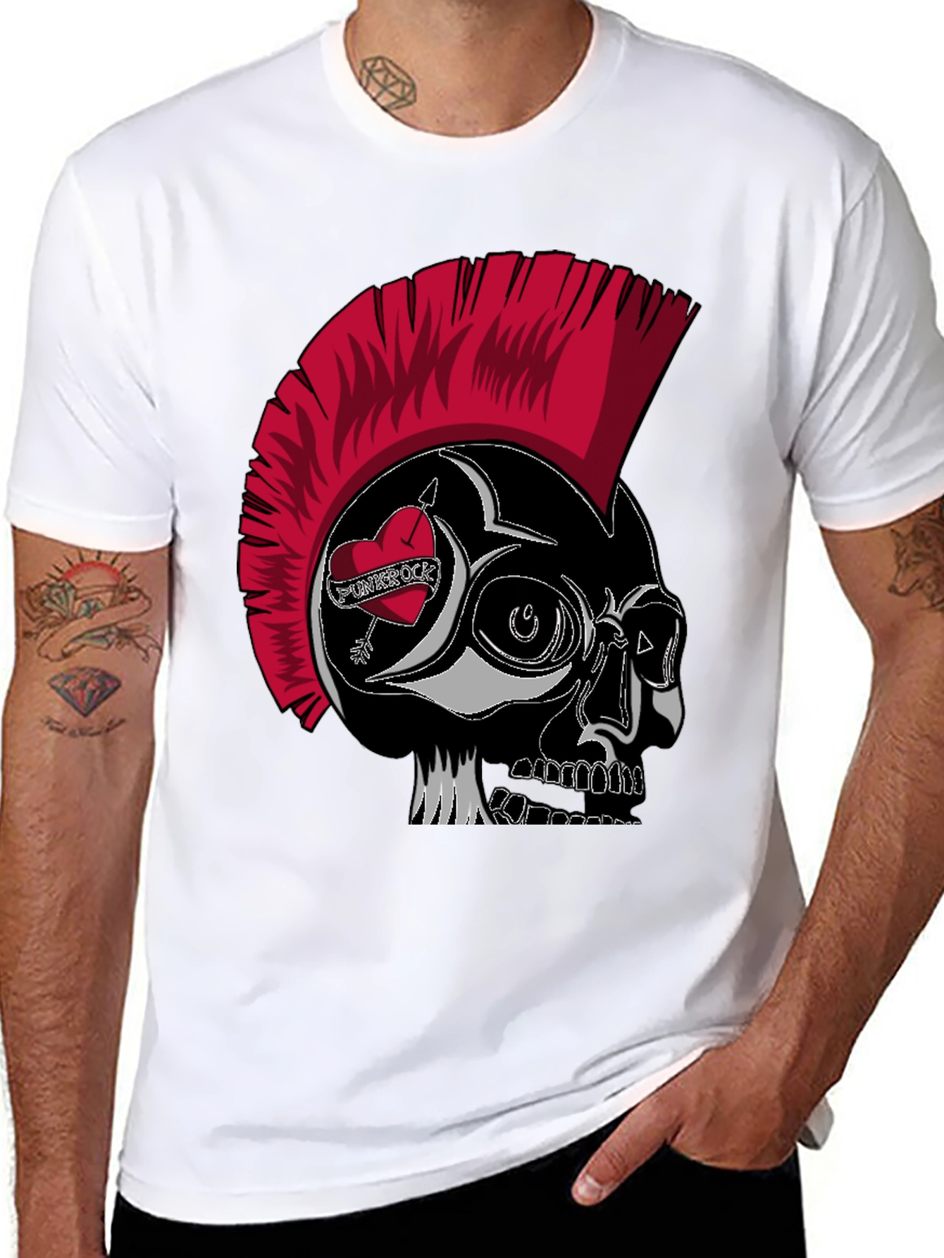 Punk Rock Skull Graphic Tee