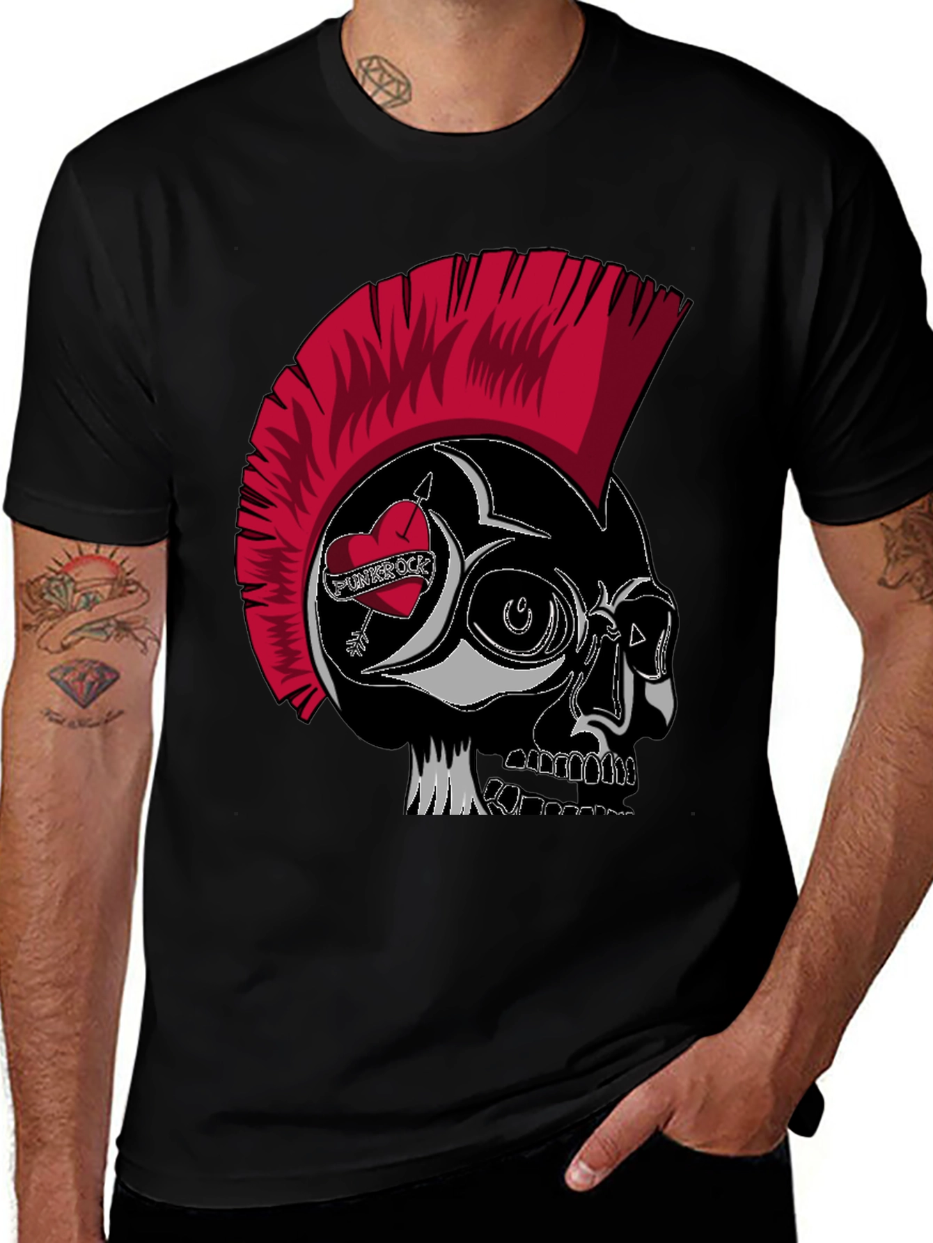 Punk Rock Skull Graphic Tee