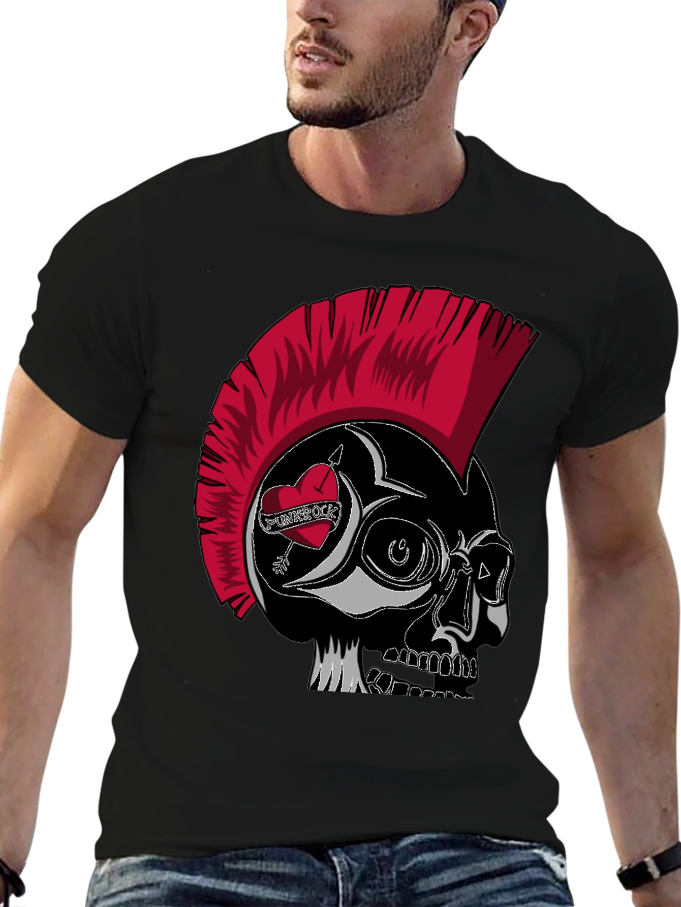 Punk Rock Skull Graphic Tee