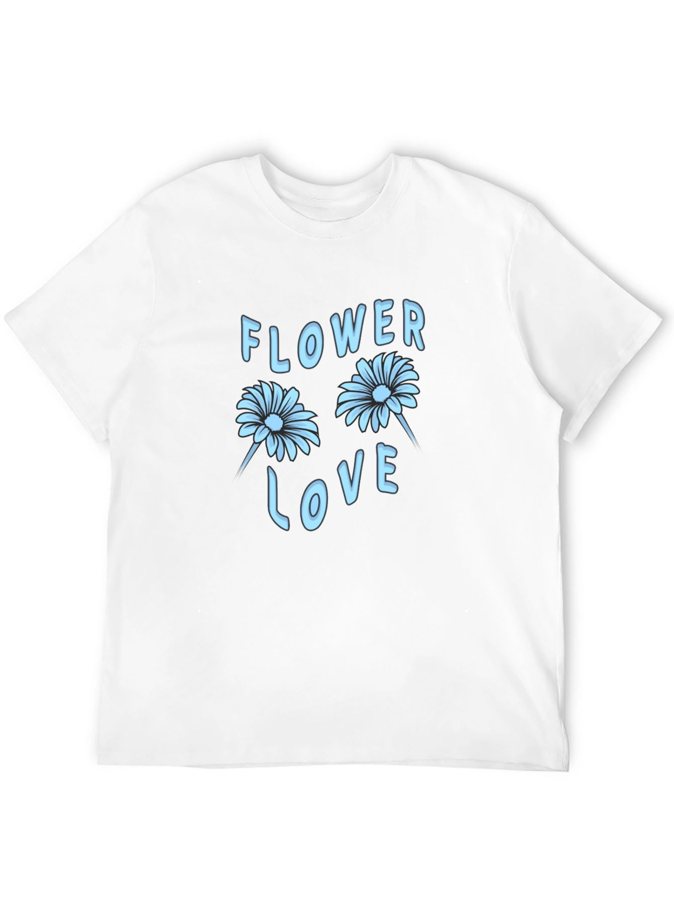 Flower Love Graphic Tee - Stylish Black T-Shirt