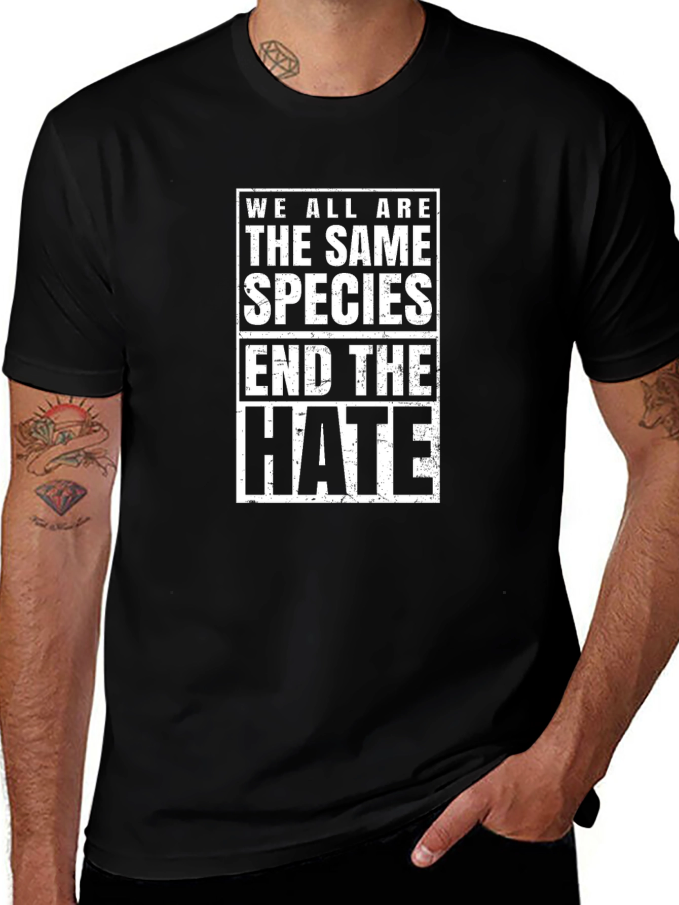 Same Species End Hate Black T-Shirt
