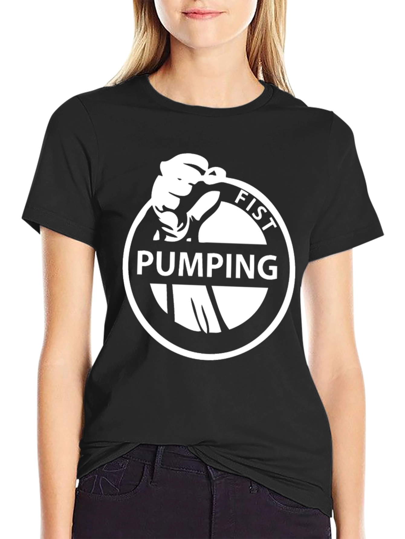 Fist Pumping Graphic Black T-Shirt