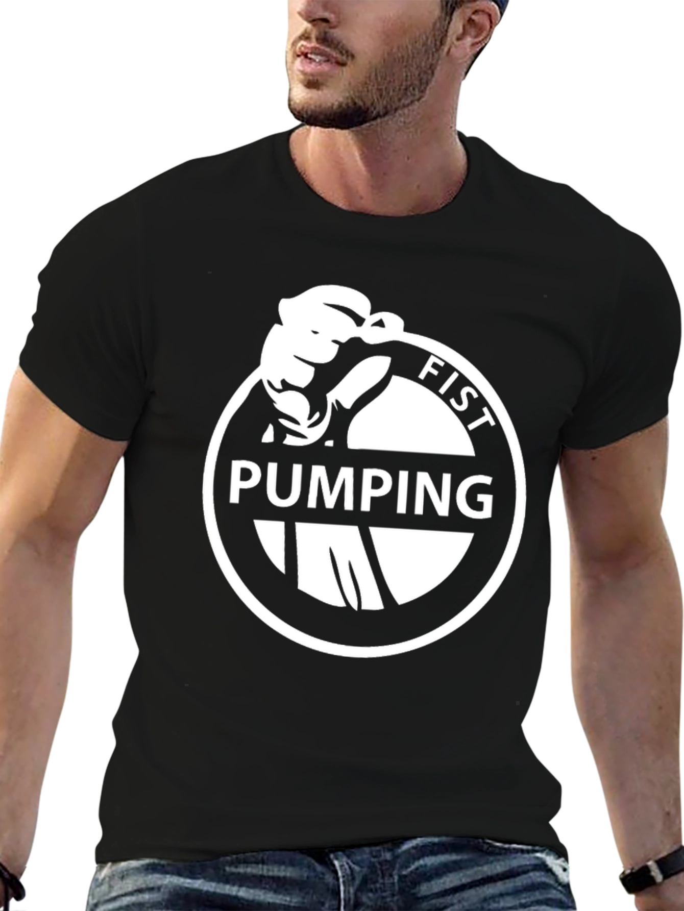 Fist Pumping Graphic Black T-Shirt