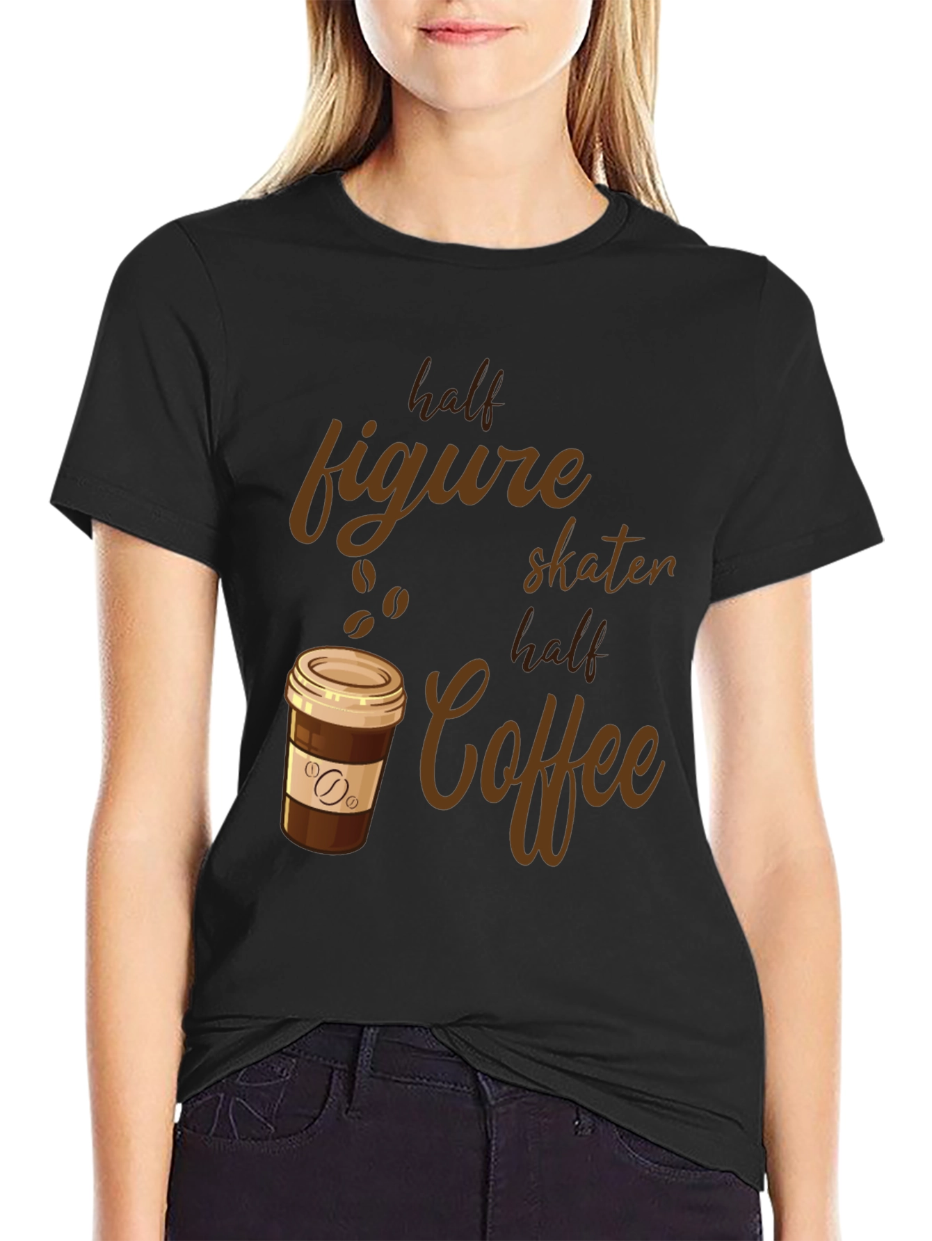 Half Figure Skater Half Coffee Graphic Tee