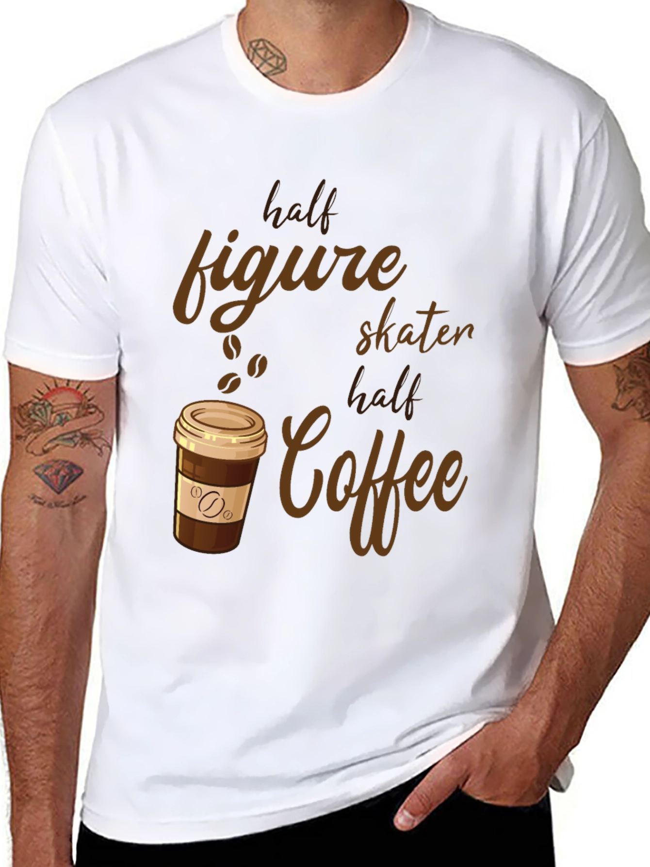 Half Figure Skater Half Coffee Graphic Tee