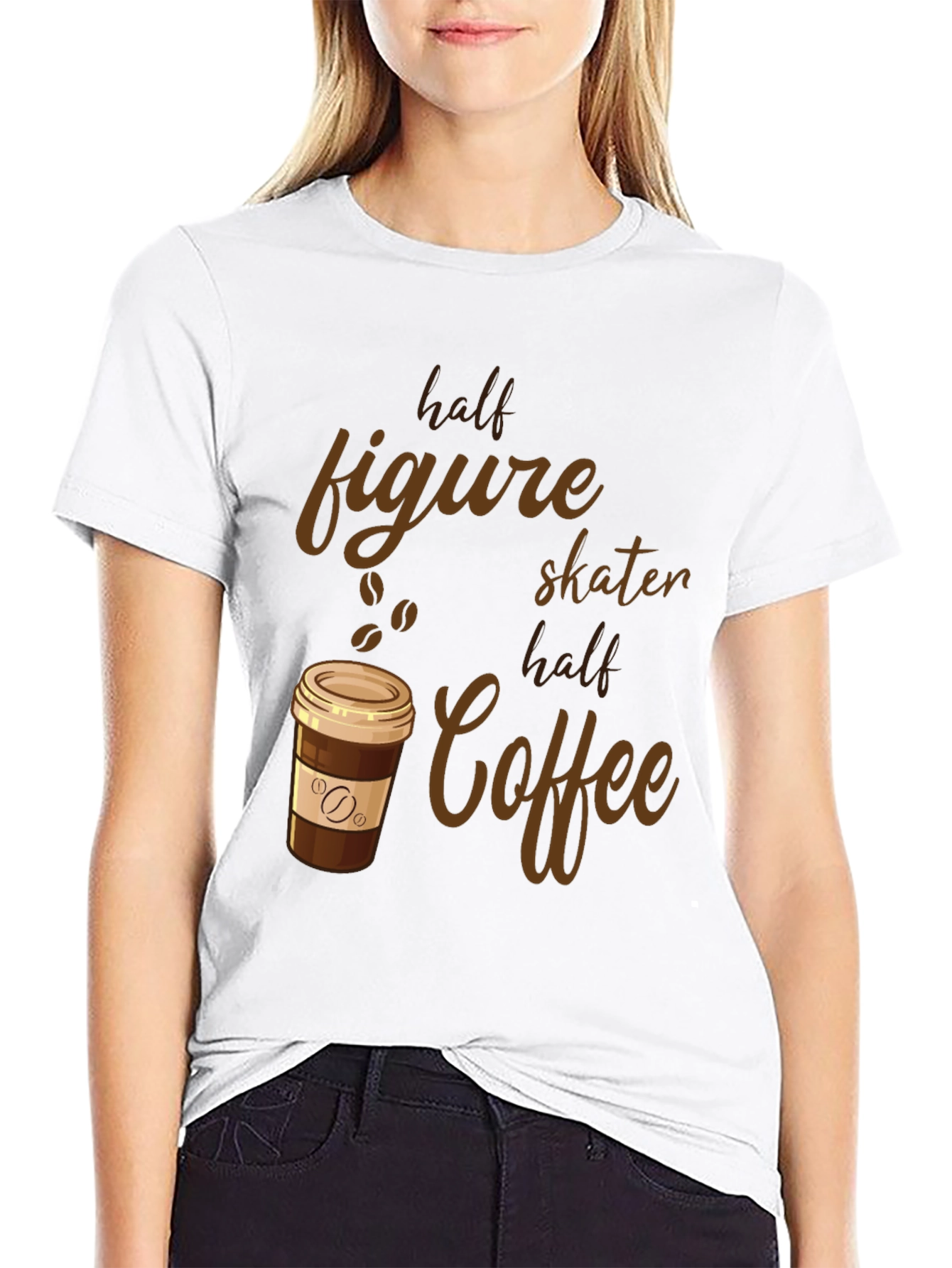 Half Figure Skater Half Coffee Graphic Tee