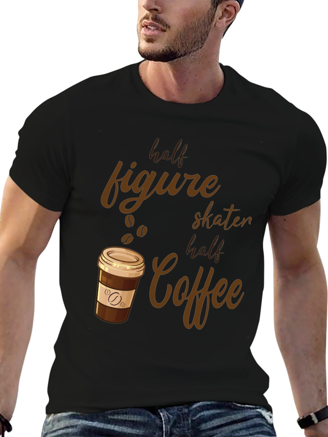 Half Figure Skater Half Coffee Graphic Tee