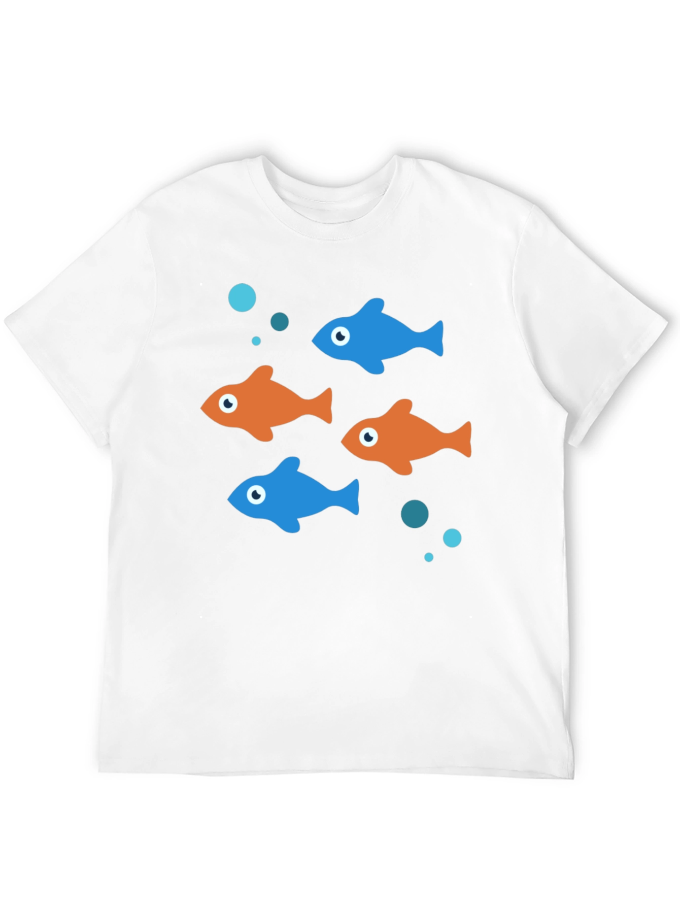 Fun Fish Graphic Tee - Black Cotton T-Shirt