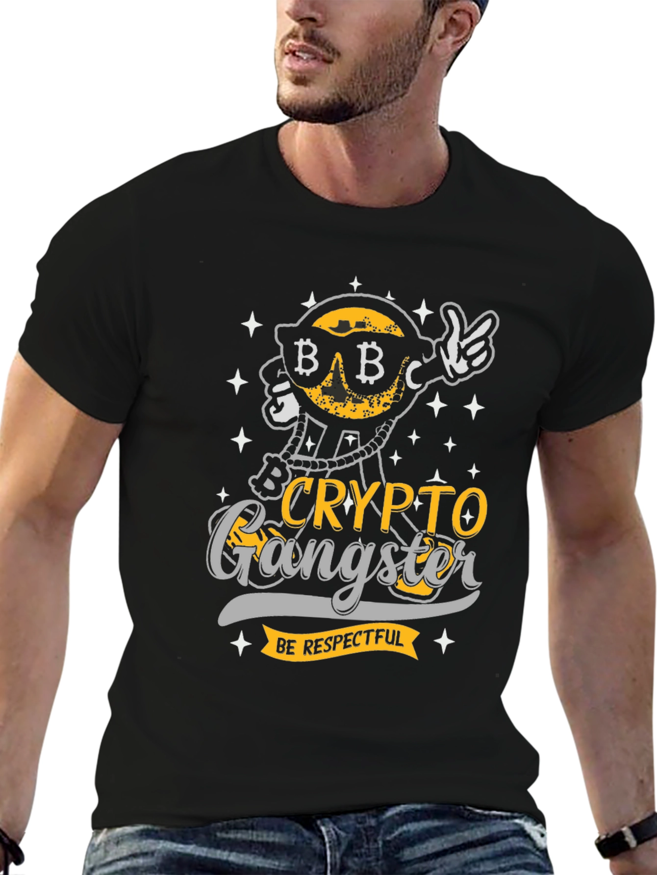 Crypto Gangster T-Shirt - Be Respectful Bitcoin Graphic Tee