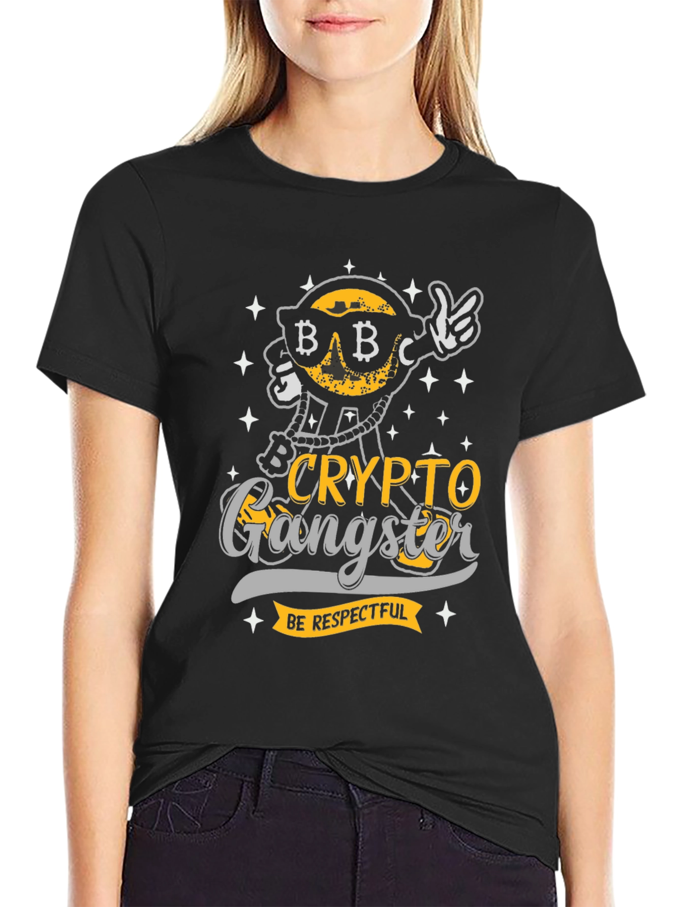 Crypto Gangster T-Shirt - Be Respectful Bitcoin Graphic Tee