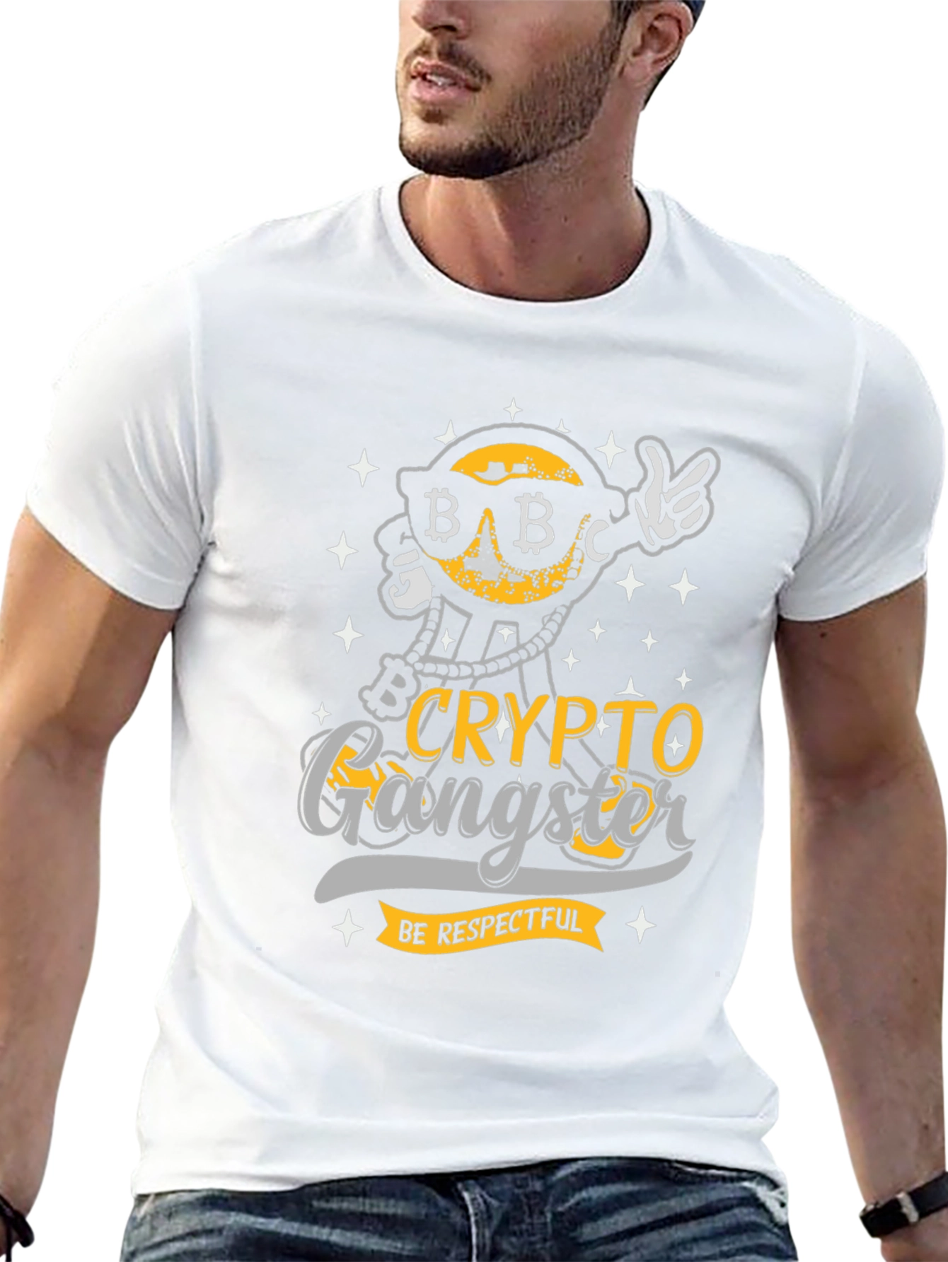 Crypto Gangster T-Shirt - Be Respectful Bitcoin Graphic Tee