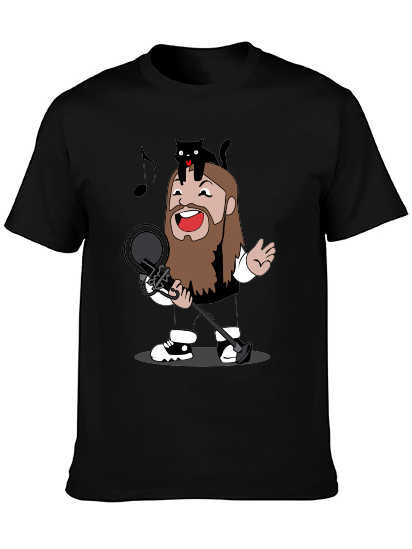 Singing Cat T-Shirt - Musical Cartoon Tee