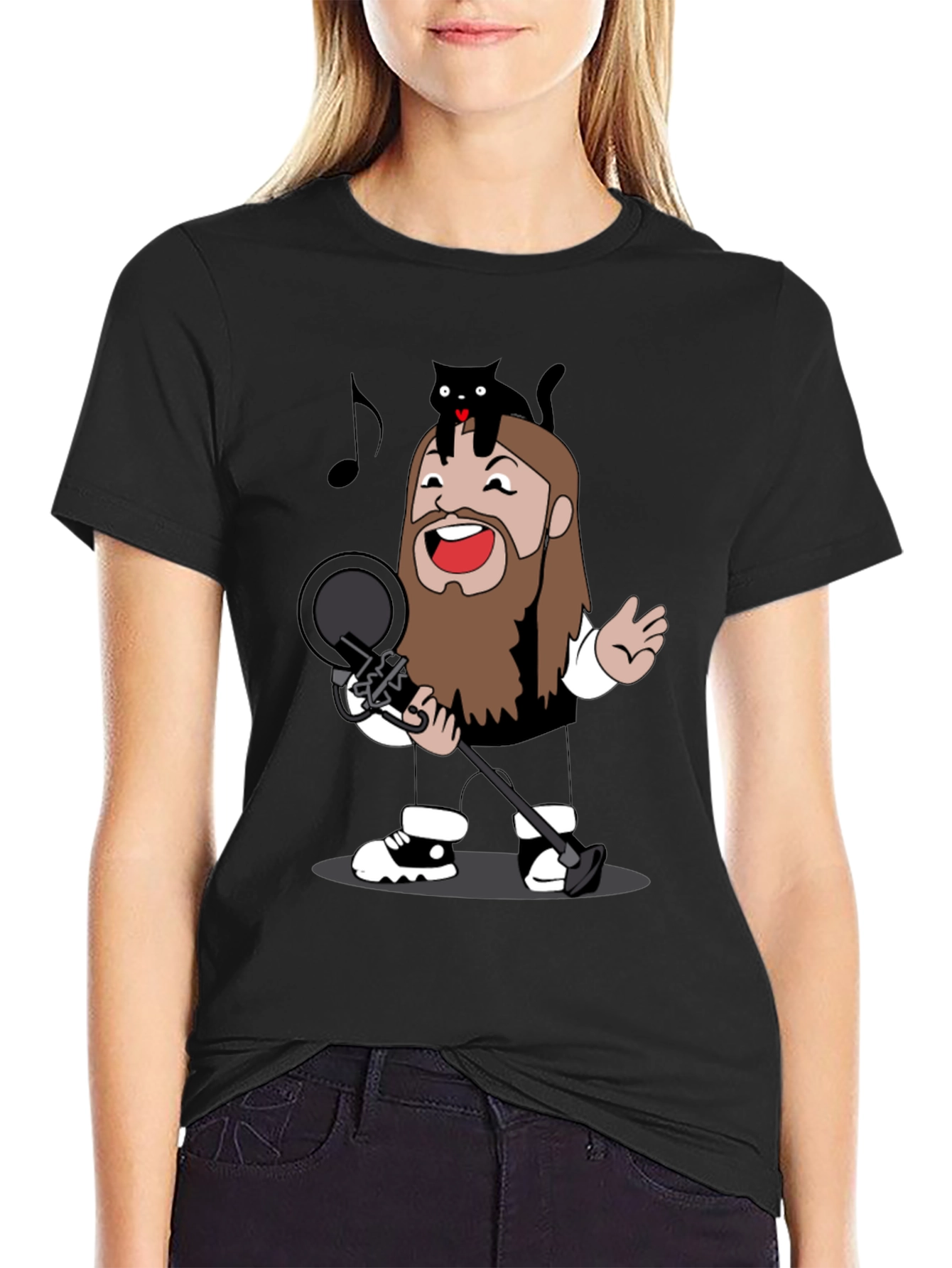 Singing Cat T-Shirt - Musical Cartoon Tee