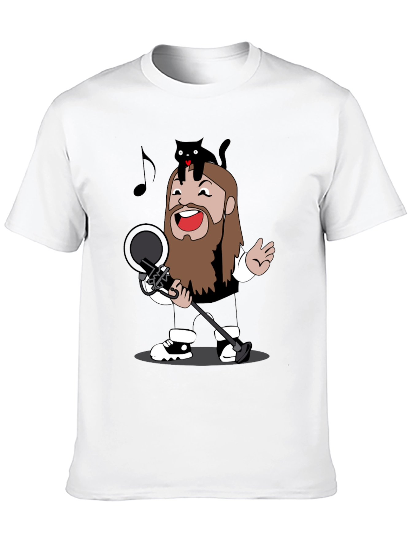 Singing Cat T-Shirt - Musical Cartoon Tee