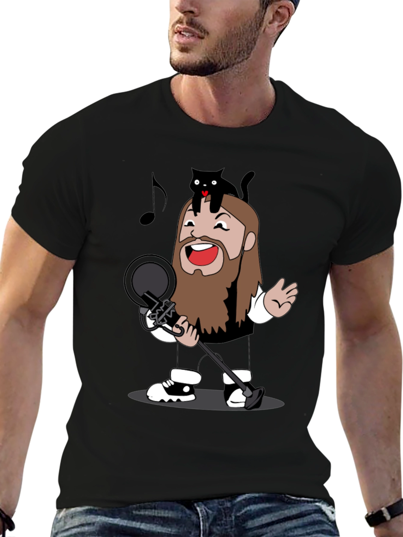 Singing Cat T-Shirt - Musical Cartoon Tee