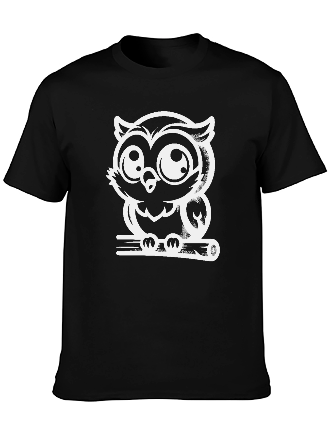Cool Owl Graphic Tee - Black Cotton T-Shirt