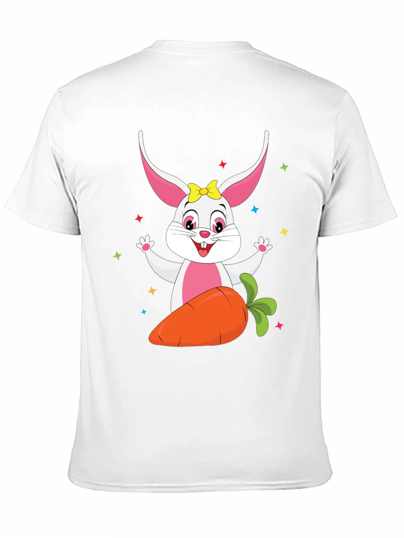 Cute Easter Bunny with Carrot Black T-Shirt