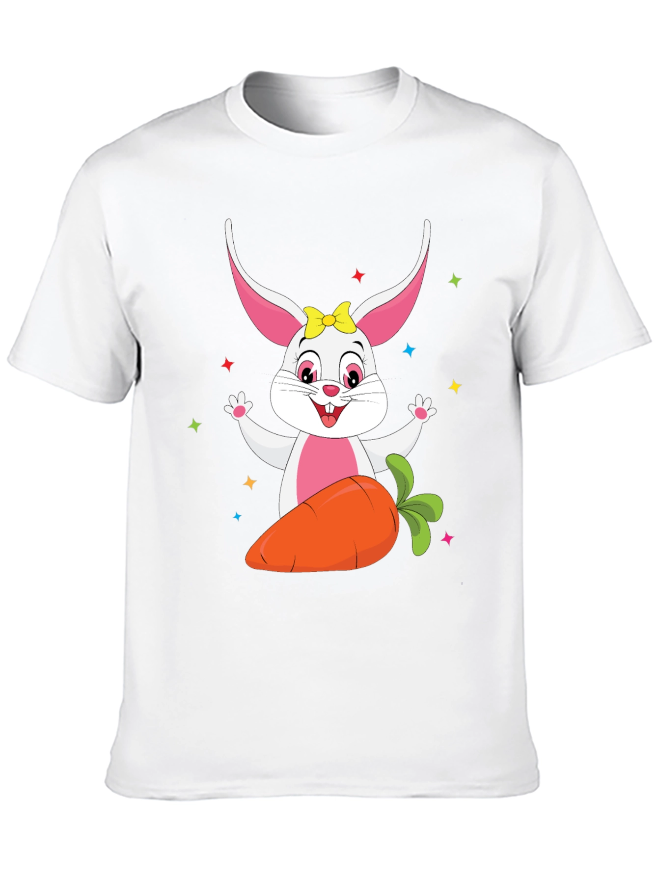 Cute Easter Bunny with Carrot Black T-Shirt