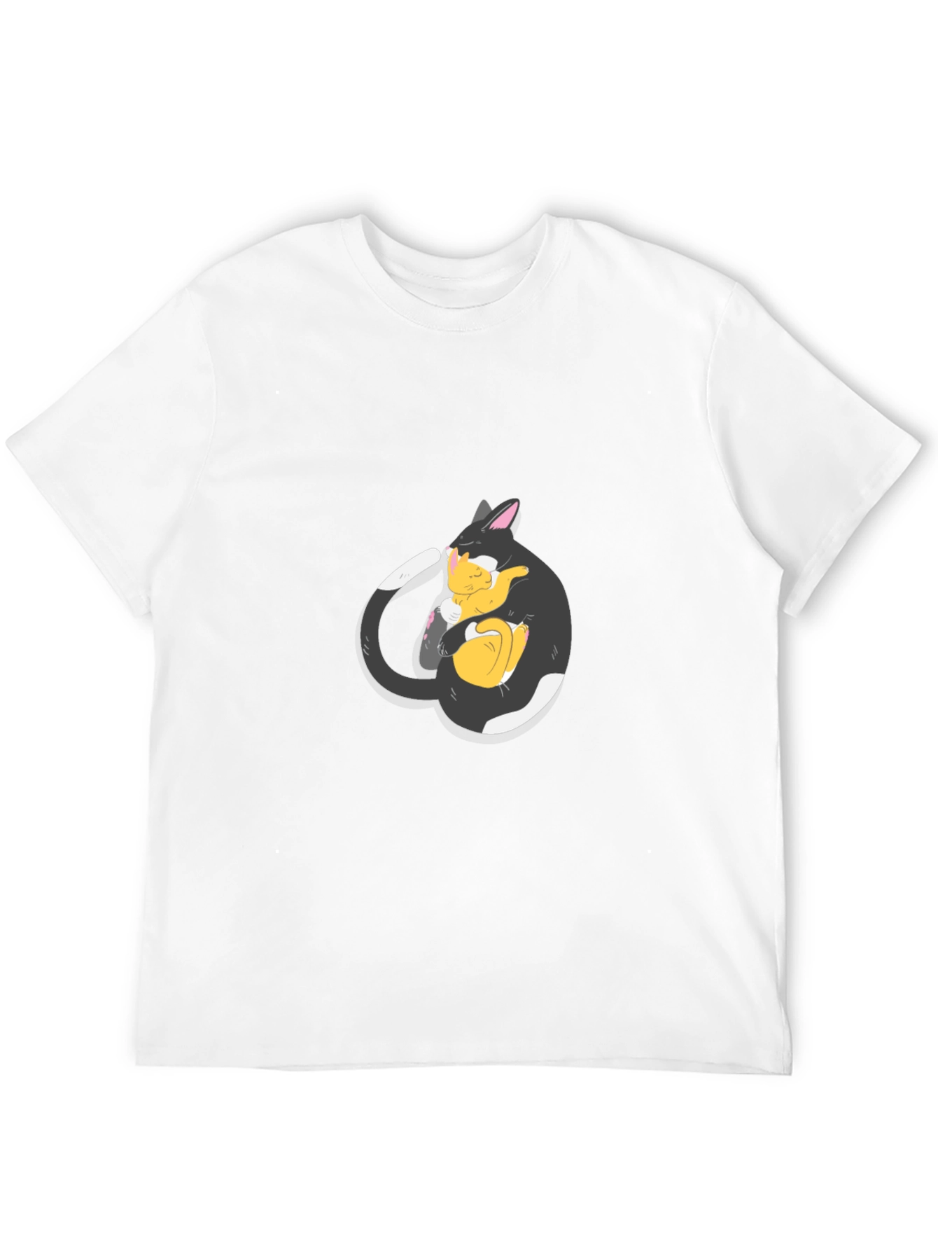 Black Cat Hugging Kitten T-Shirt