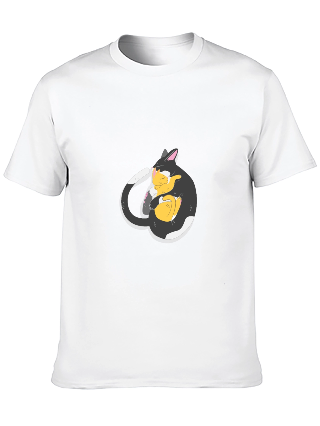 Black Cat Hugging Kitten T-Shirt