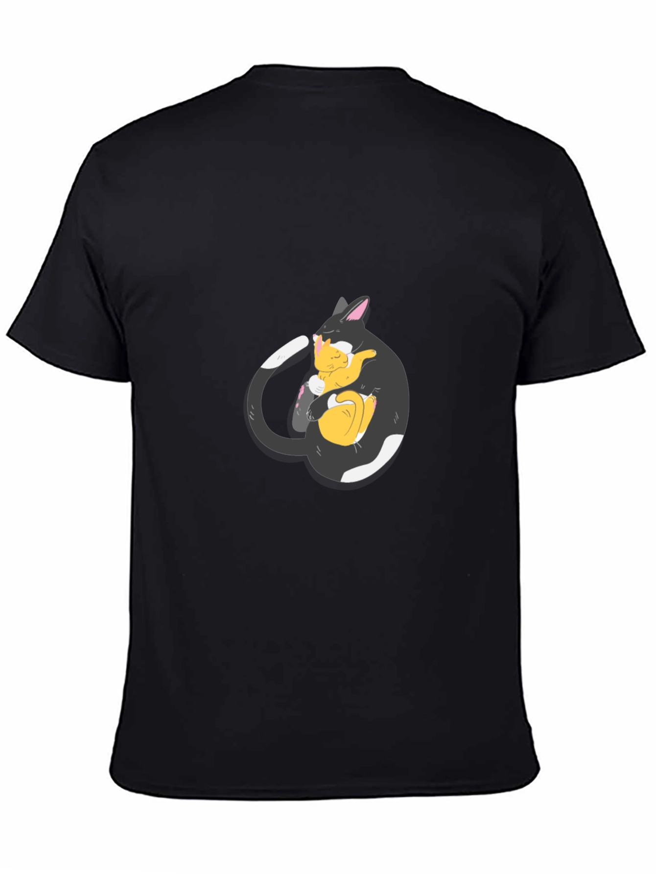 Black Cat Hugging Kitten T-Shirt