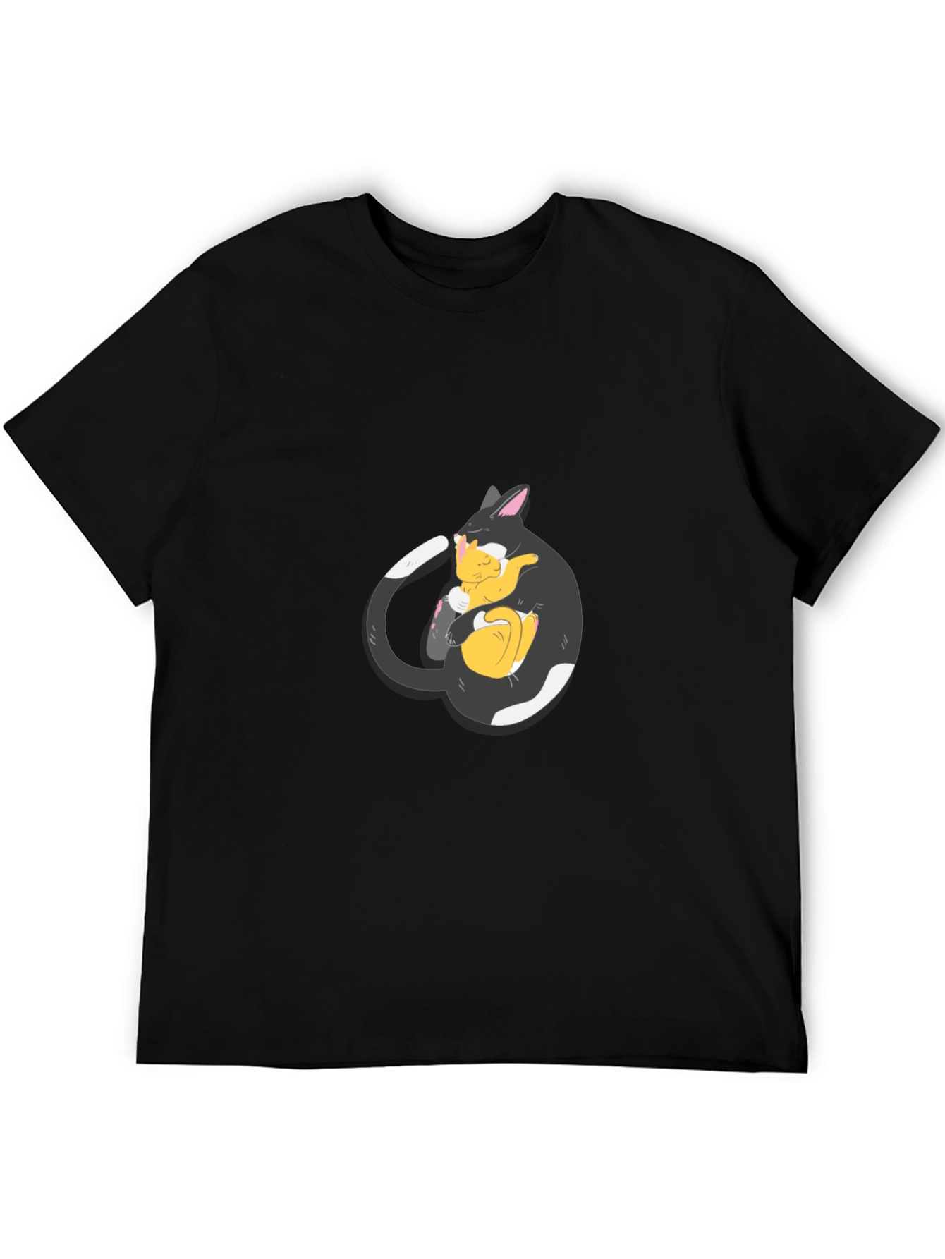 Black Cat Hugging Kitten T-Shirt