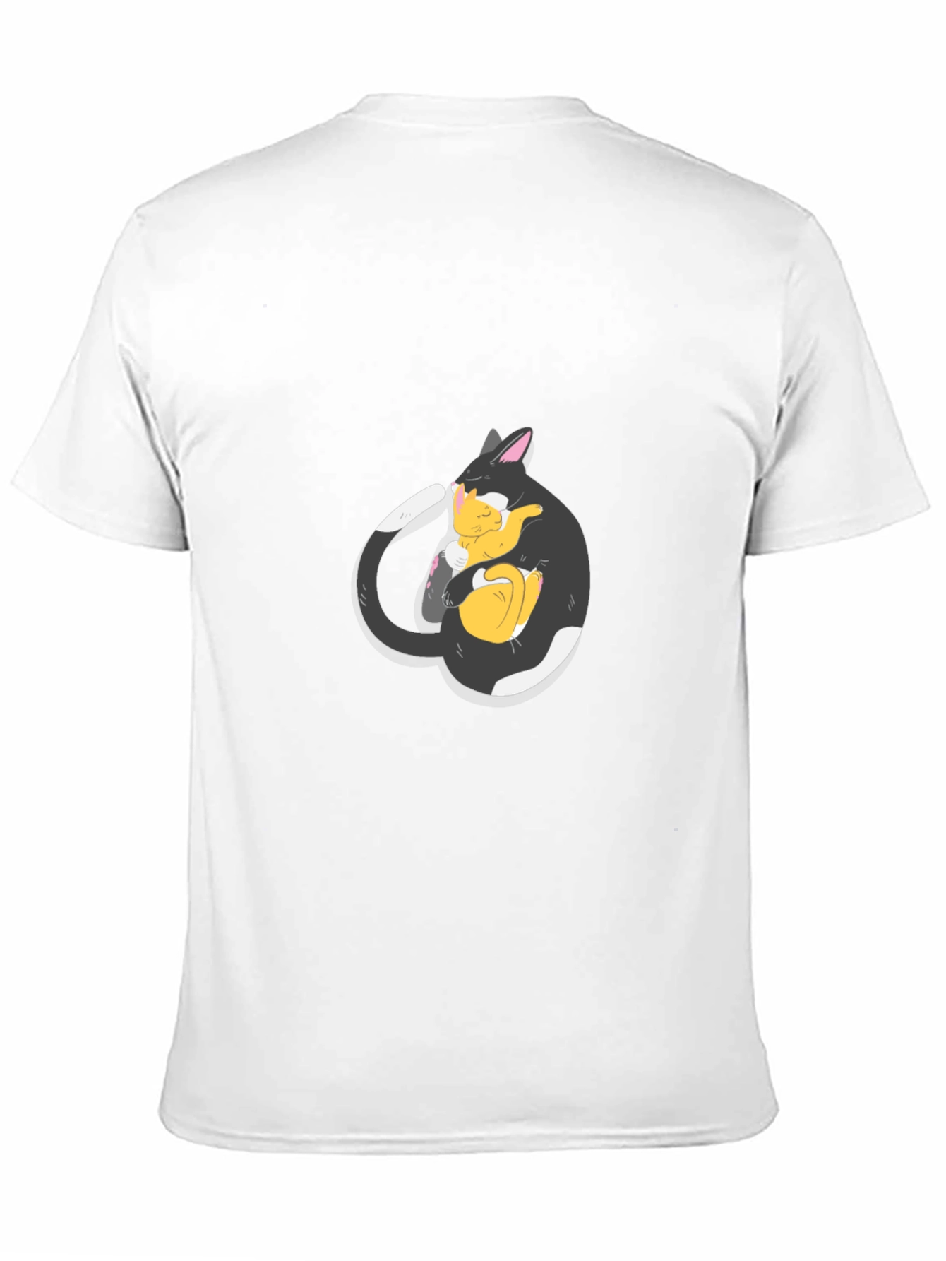 Black Cat Hugging Kitten T-Shirt