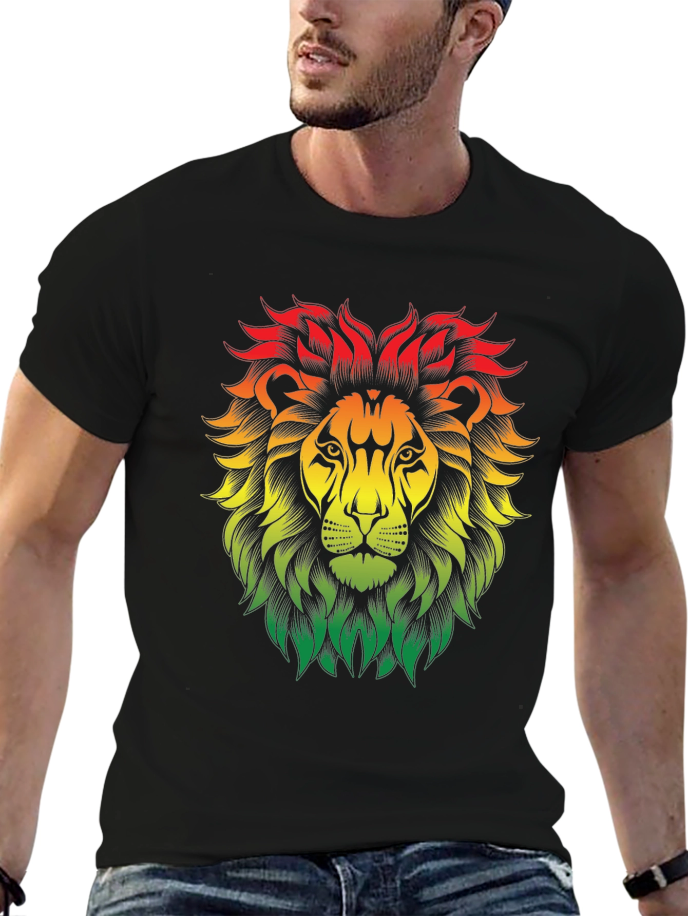 Rasta Lion Graphic Tee - Reggae Vibe
