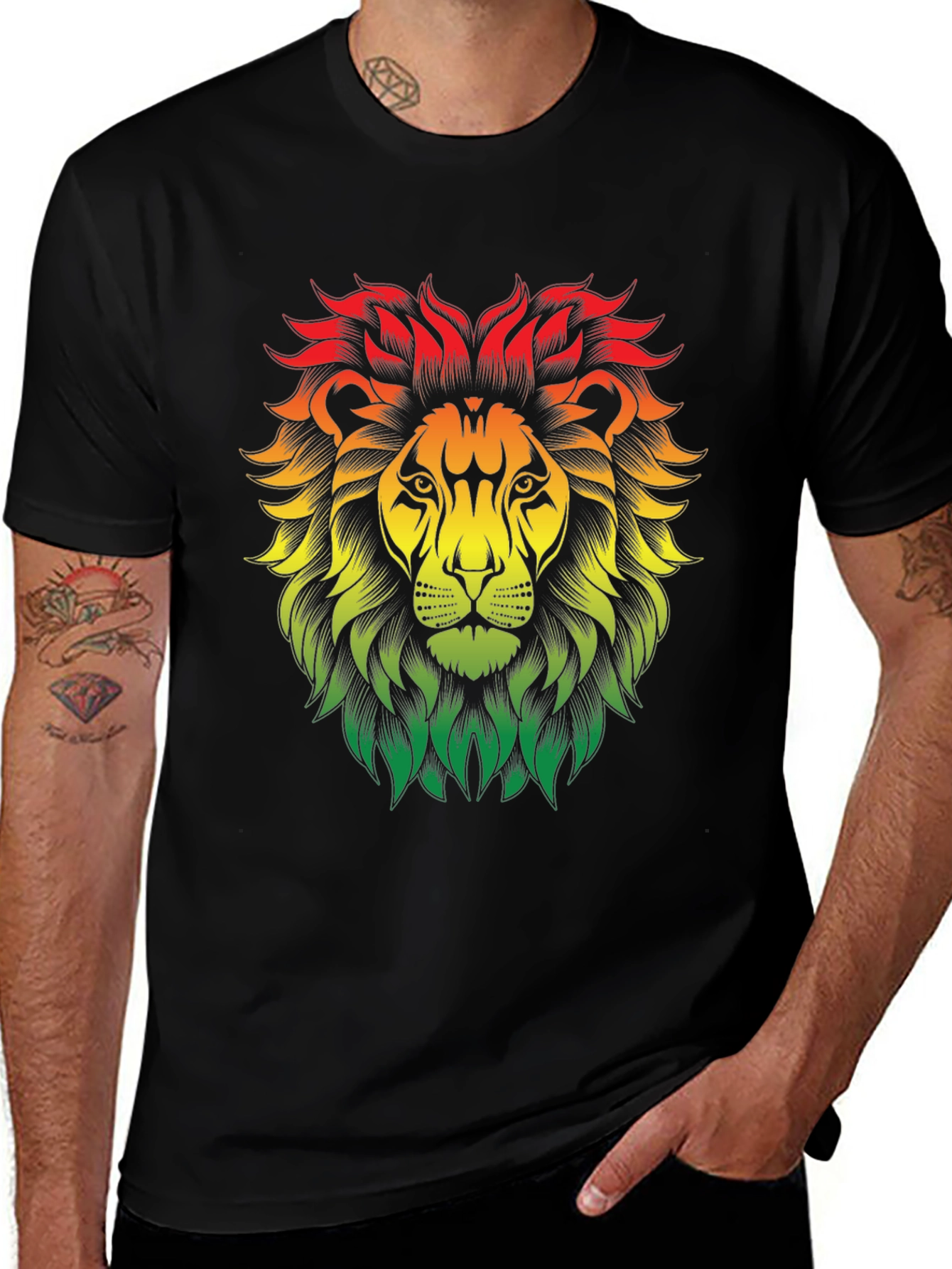 Rasta Lion Graphic Tee - Reggae Vibe
