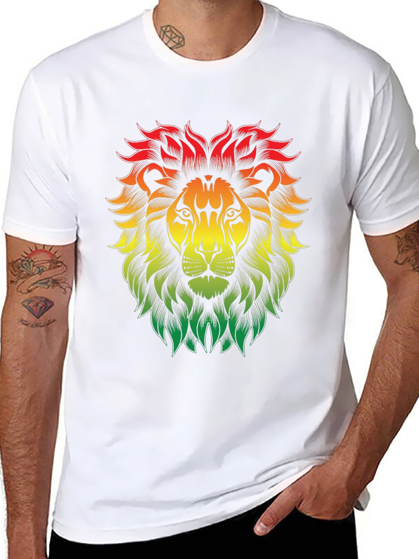Rasta Lion Graphic Tee - Reggae Vibe