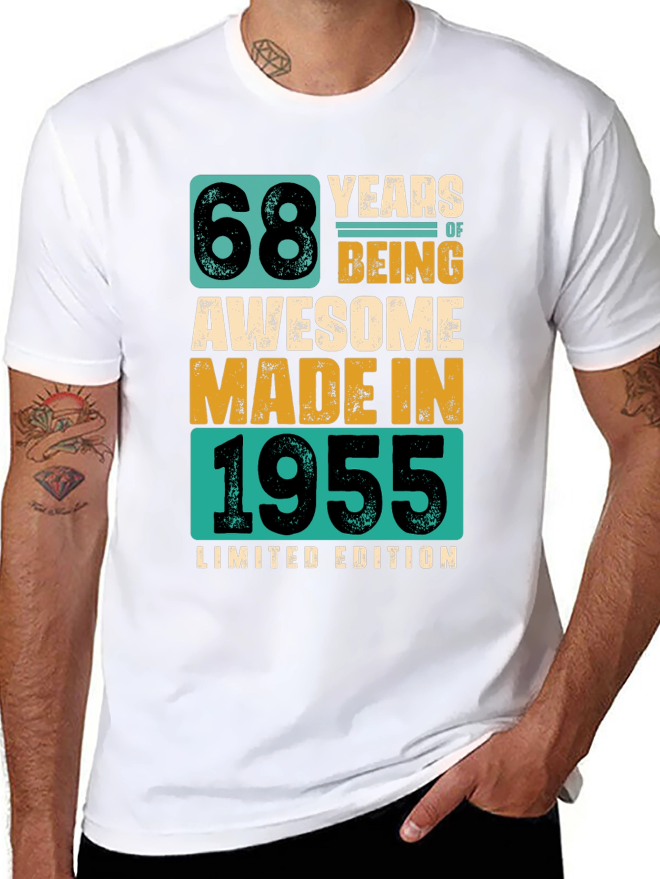 68 Years Awesome - 1955 Limited Edition Graphic Tee
