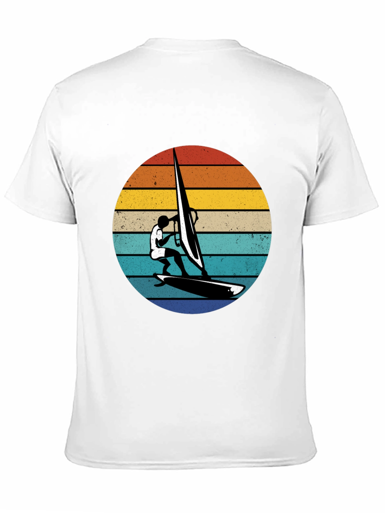 Retro Windsurfer Graphic Tee - Black