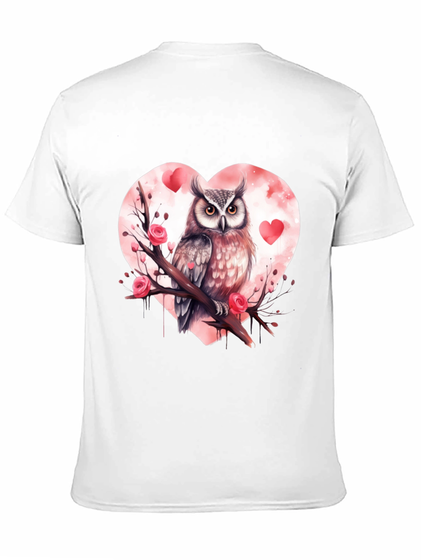Owl Valentines Day T-Shirt - Black