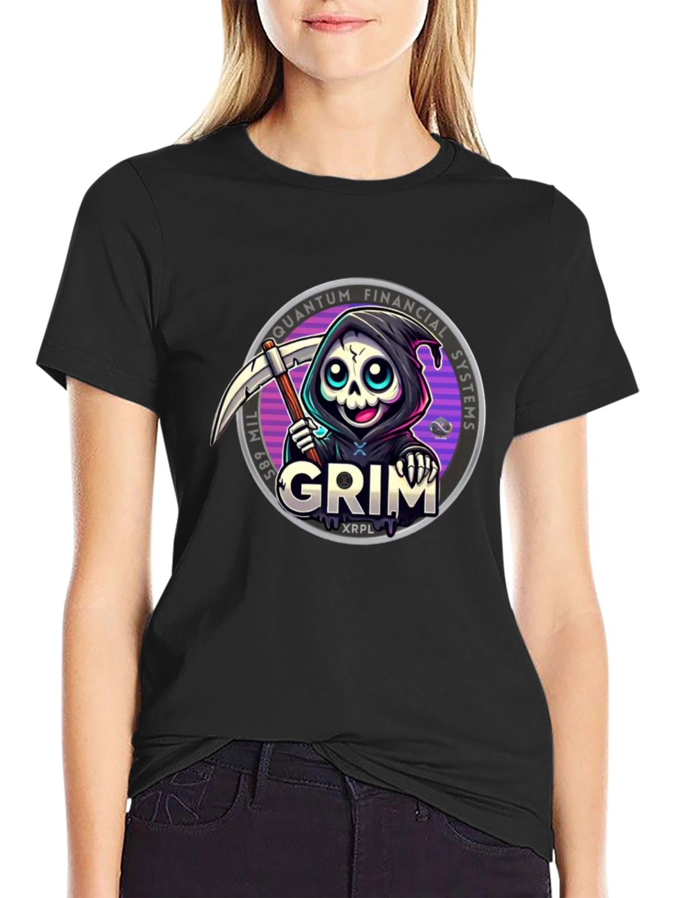 Grim Reaper Crypto T-Shirt - Quantum Financial Systems