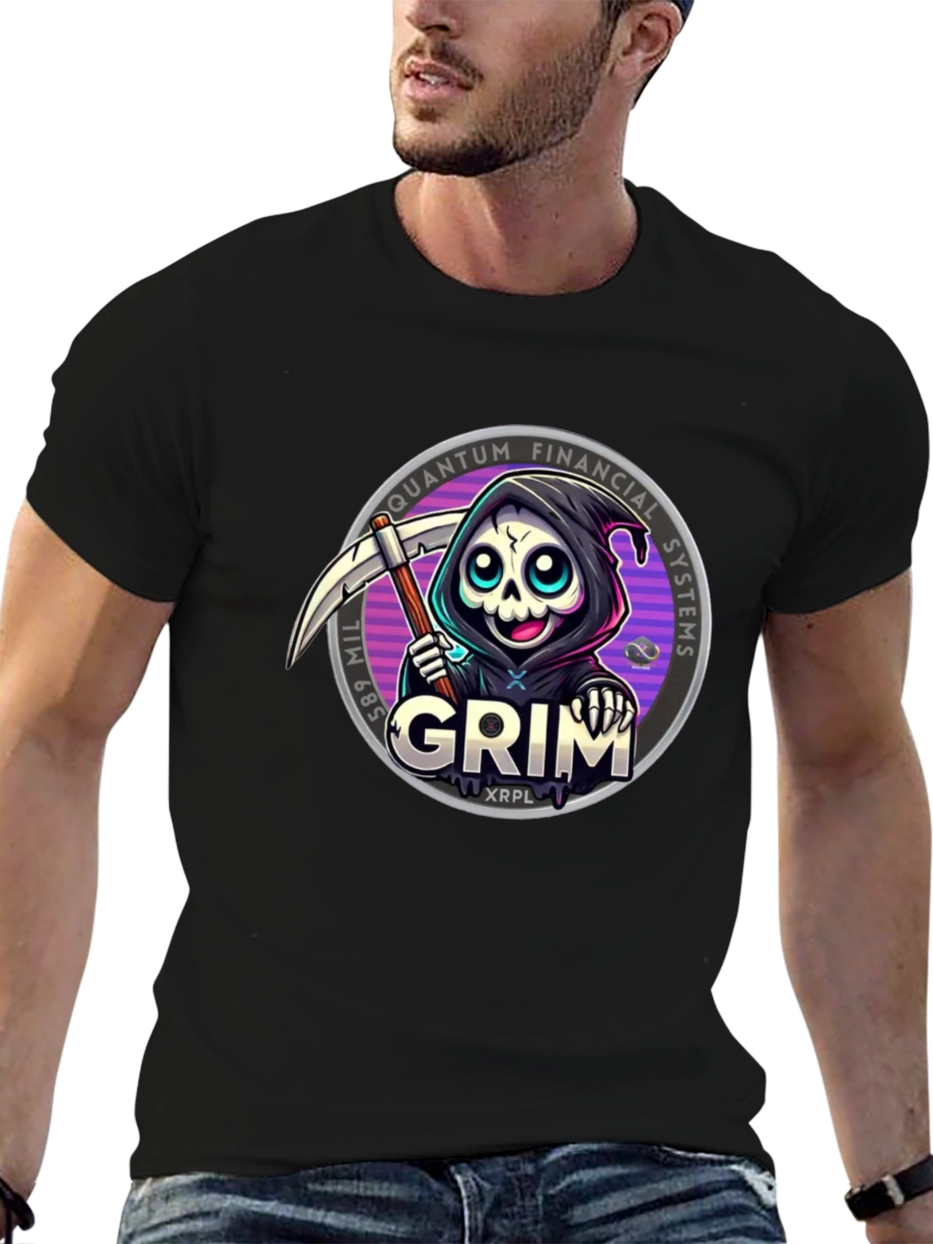 Grim Reaper Crypto T-Shirt - Quantum Financial Systems