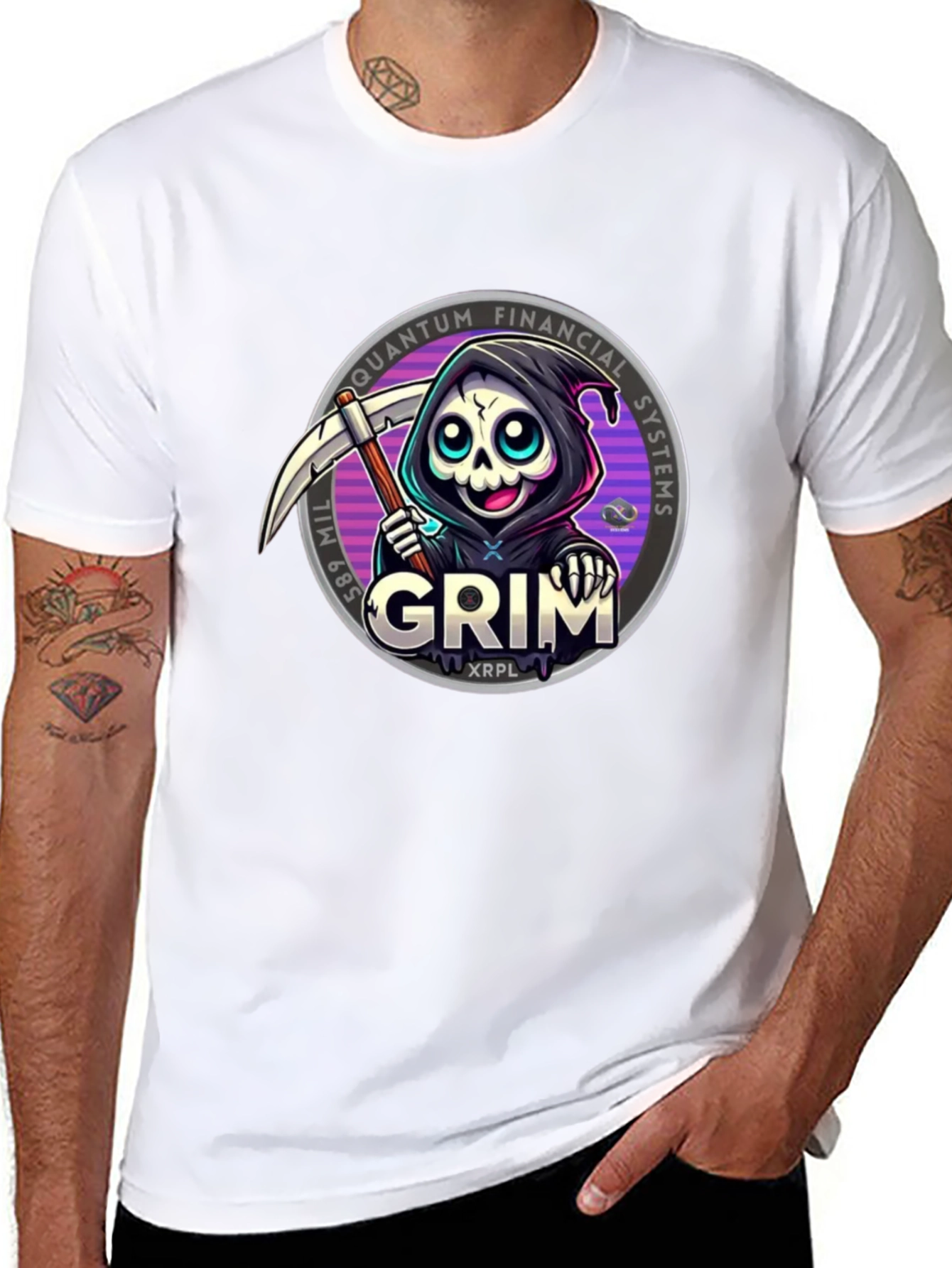 Grim Reaper Crypto T-Shirt - Quantum Financial Systems
