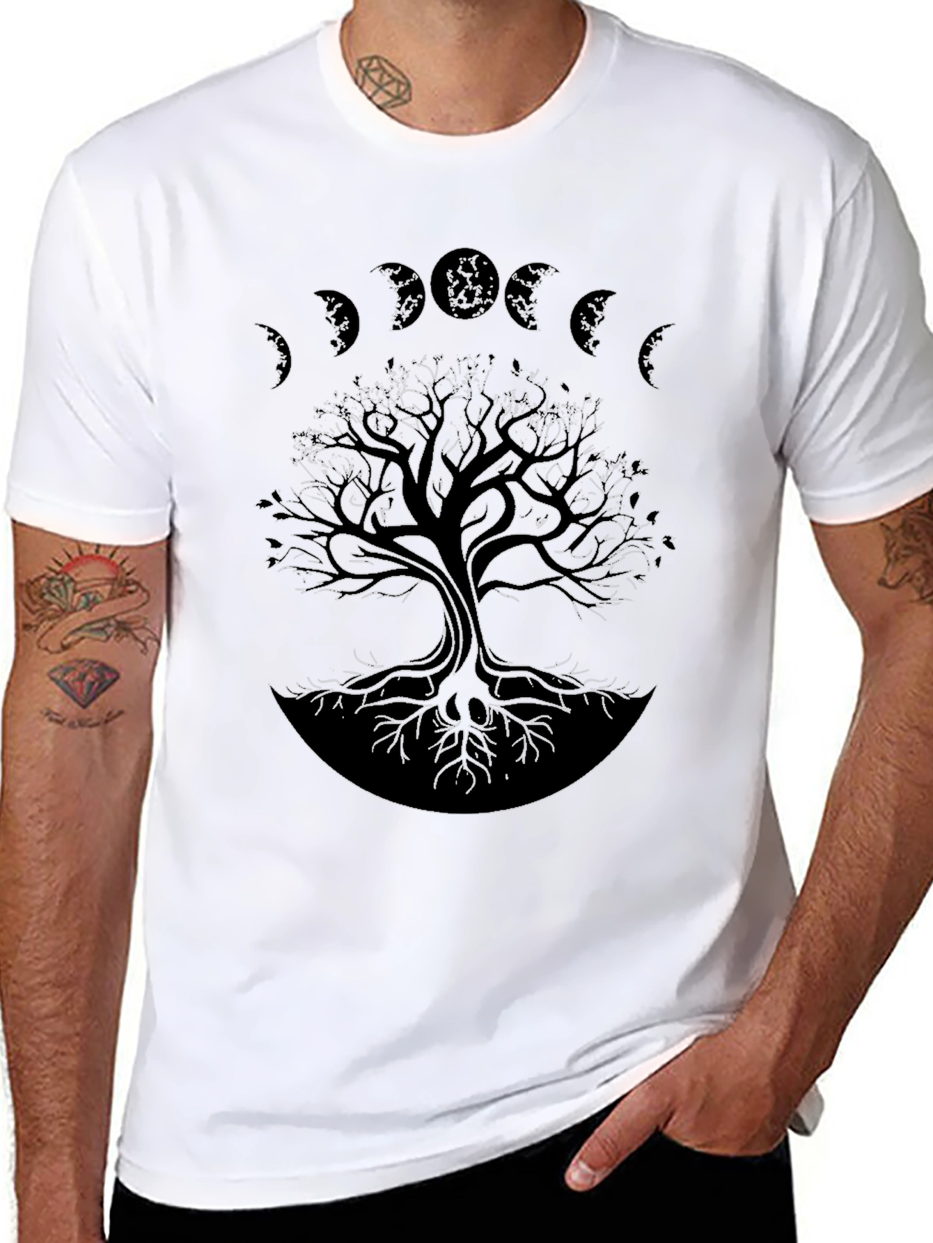 Tree of Life T-Shirt - Moon Phases Design