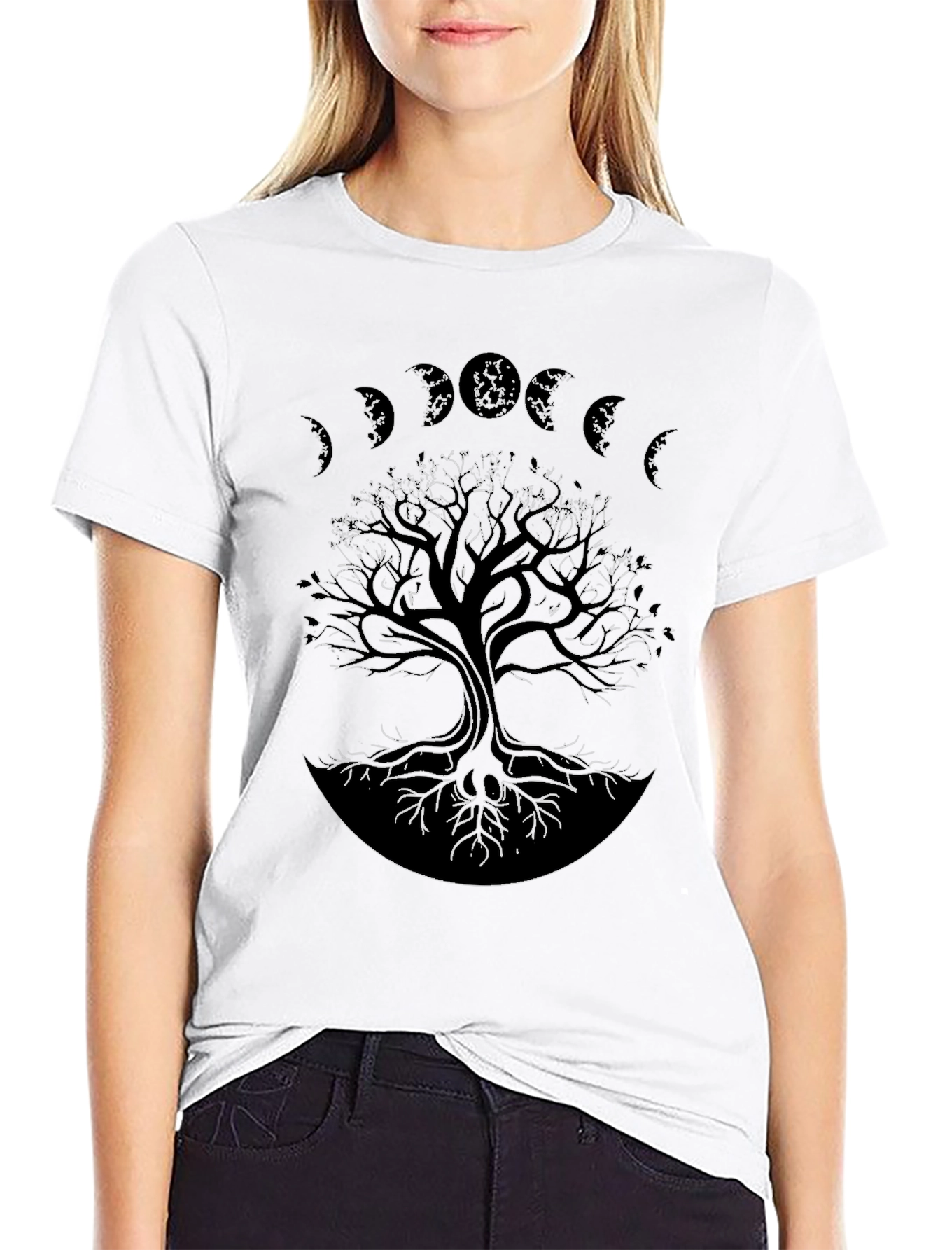 Tree of Life T-Shirt - Moon Phases Design