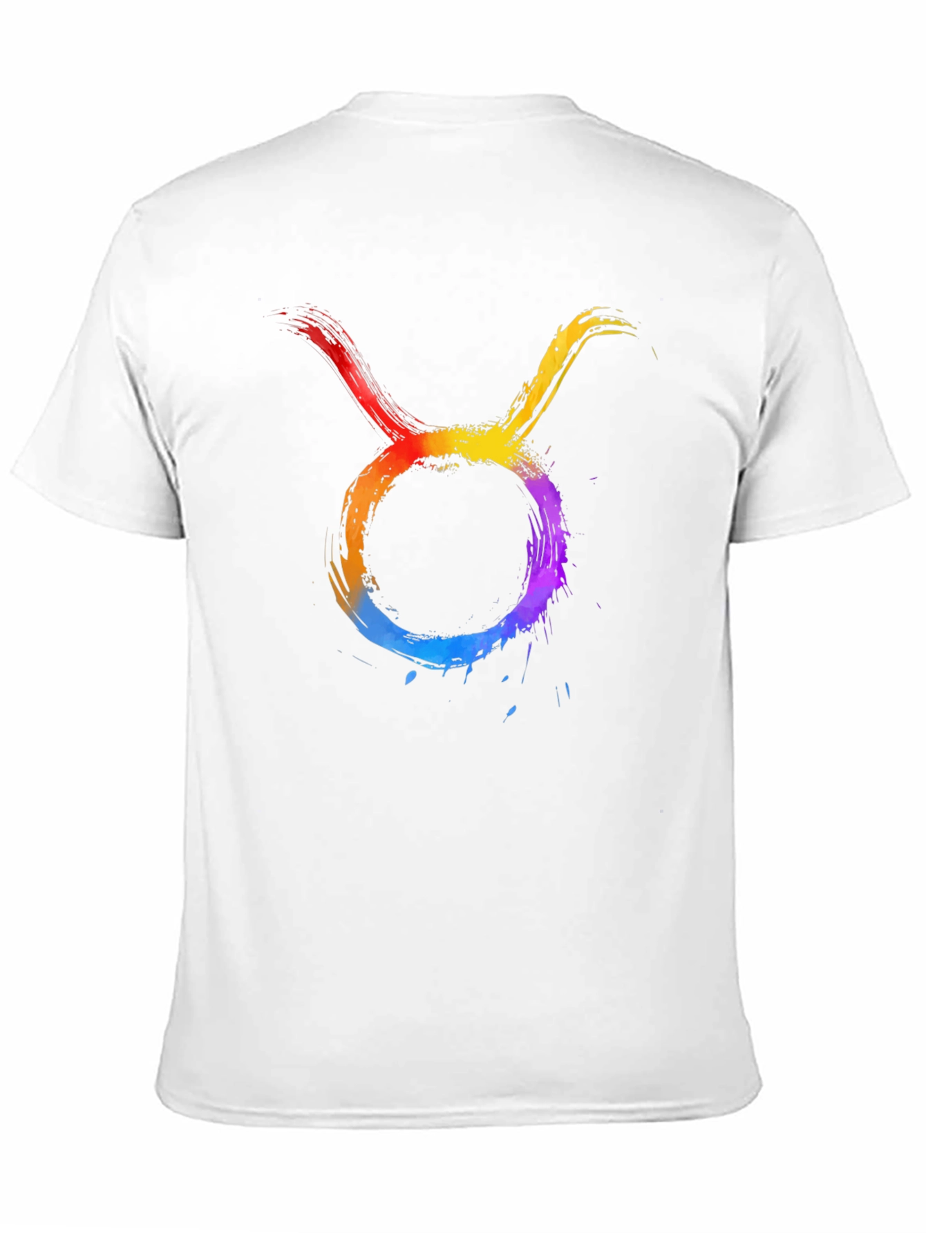 Rainbow Taurus Zodiac Graphic Tee - Black